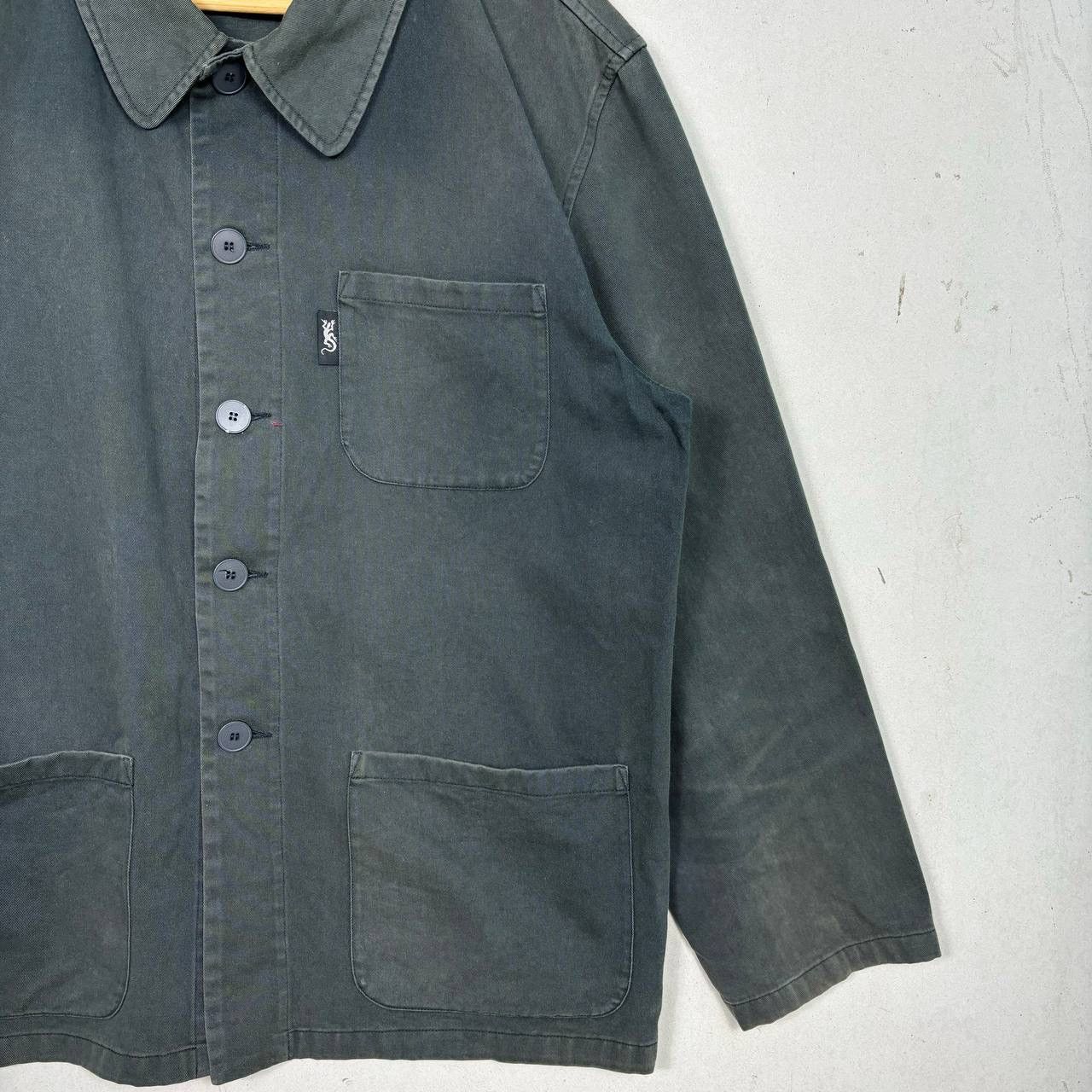 agnes b. Vintage Agnes B. Homme Black Cotton Work Chore Jacket Size US L / EU 52-54 / 3 - 5 Thumbnail