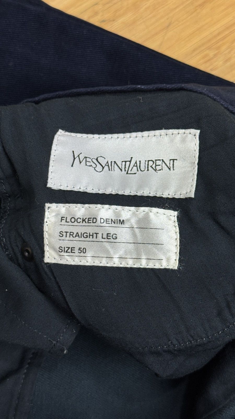 Yves Saint Laurent Yves Saint Laurent Flocked Denim Straight Leg Jeans Size US 33 - 5 Thumbnail