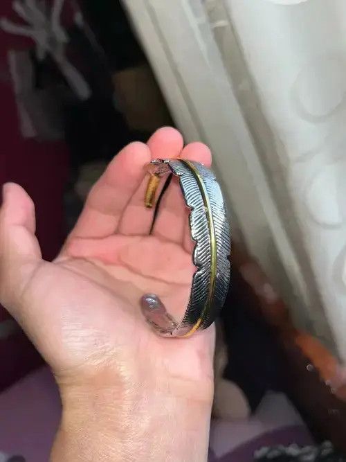 Other 10mm Silver Color Feather Cuff Bracelet Size ONE SIZE - 4 Thumbnail