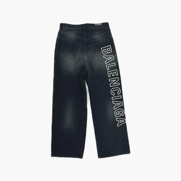 Balenciaga Balenciaga Outline Baggy Pants in Black 0079-2507 Size US 26 / EU 42 - 3 Thumbnail