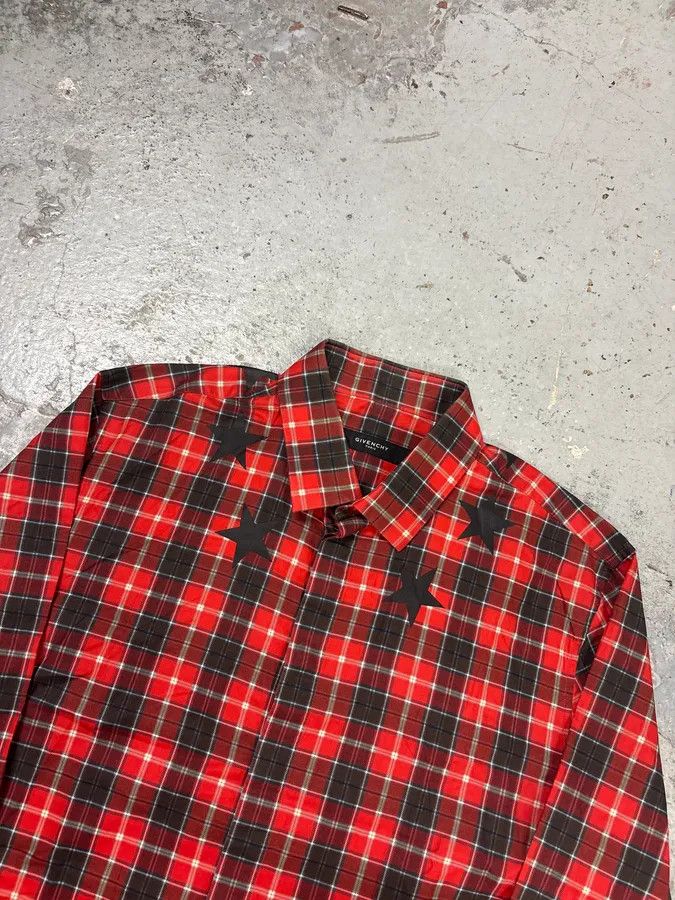 Givenchy SS2015 Givenchy Red Black Plaid Star Shirt by Riccardo Tisci Size US M / EU 48-50 / 2 - 4 Thumbnail