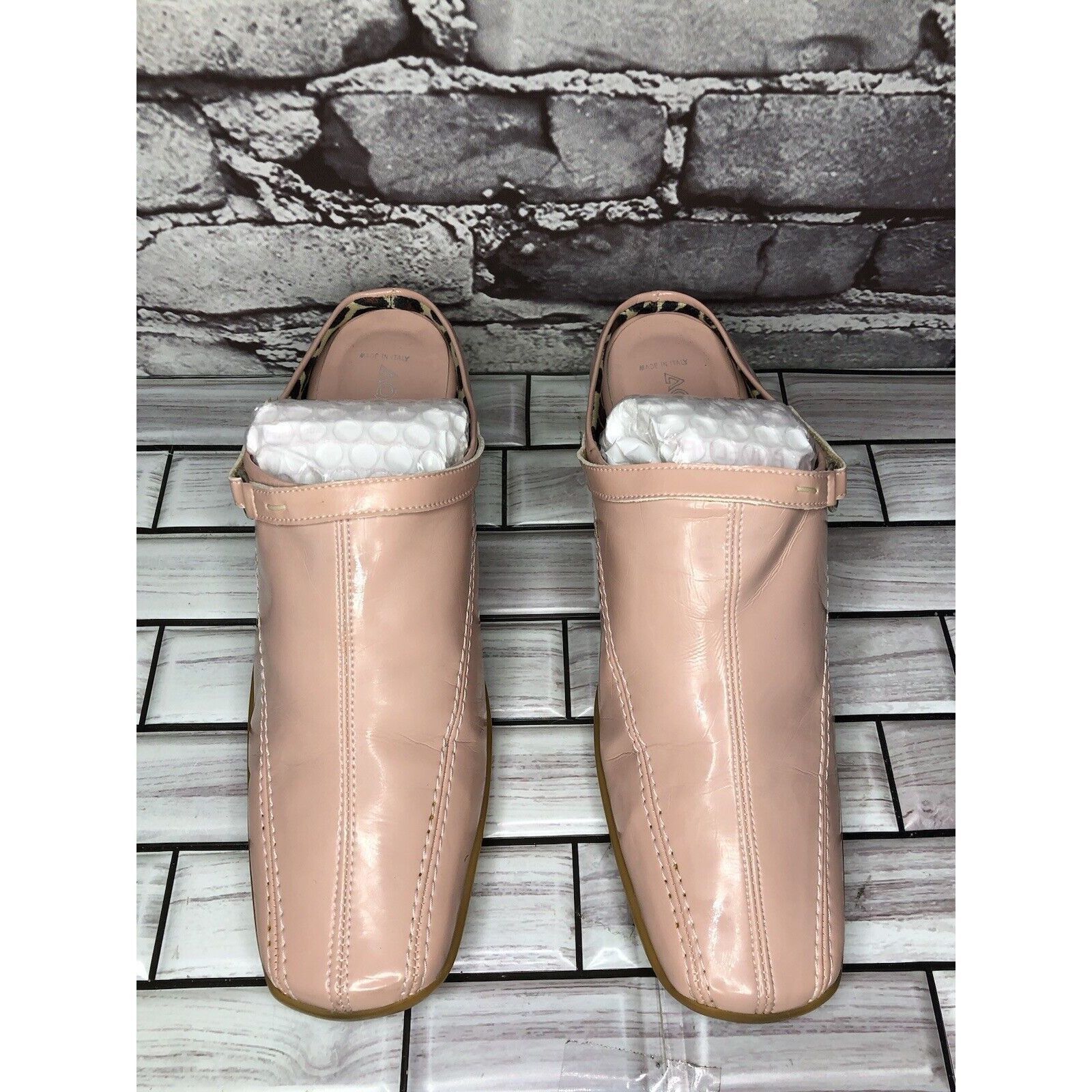 Aquatalia AQUATALIA Pink Patent Leather Square Toe Heel Mules Shoes Wo Size US 8 / IT 38 - 13 Thumbnail