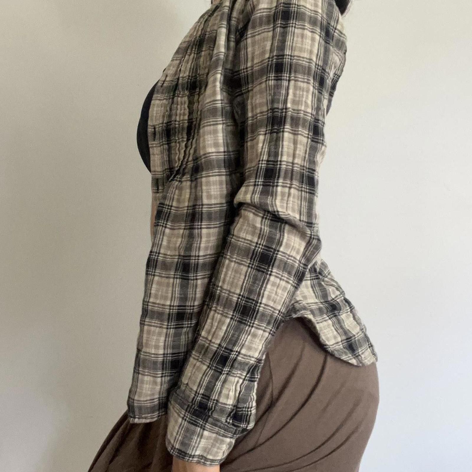 Converse Cream and black plaid button-up flannel Size XS / US 0-2 / IT 36-38 - 3 Thumbnail
