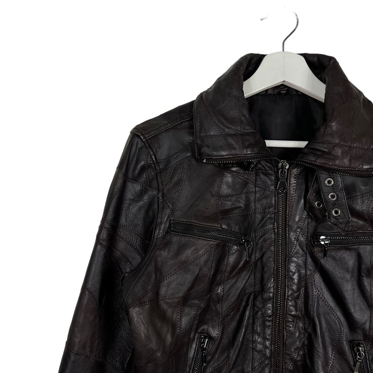 Japanese Brand 🔥 ALL THE WAY PATCHWORK SHEEPSKIN LEATHER BIKER MOTO STYLE Size US M / EU 48-50 / 2 - 5 Thumbnail