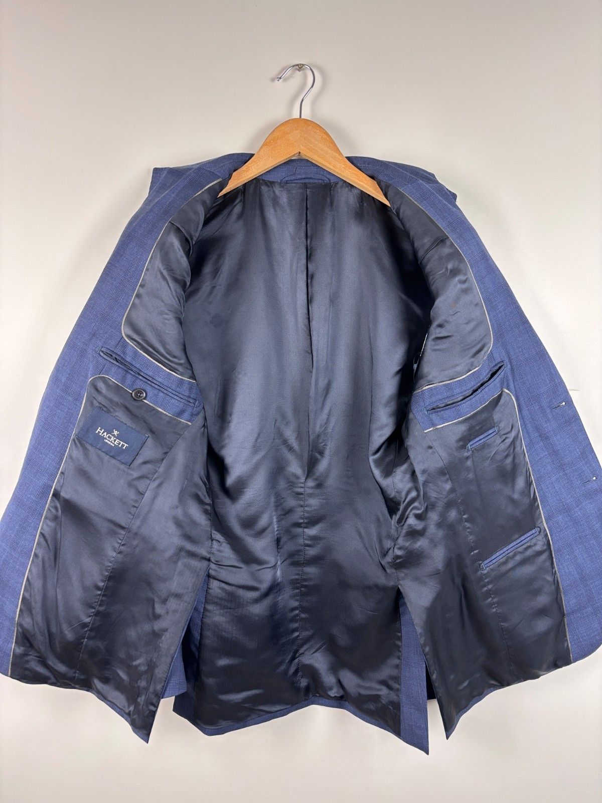 Hackett Hackett London Wool Check Blazer Jacket Dark Blue Size 36R Size 36R - 7 Thumbnail