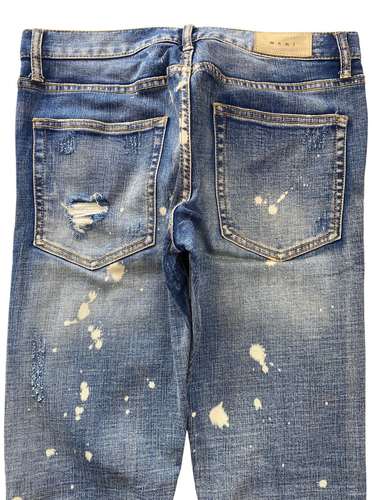 MNML Mnml Ripped Paint Splatter Style Skinny Leg Jeans Size US 34 / EU 50 - 4 Thumbnail