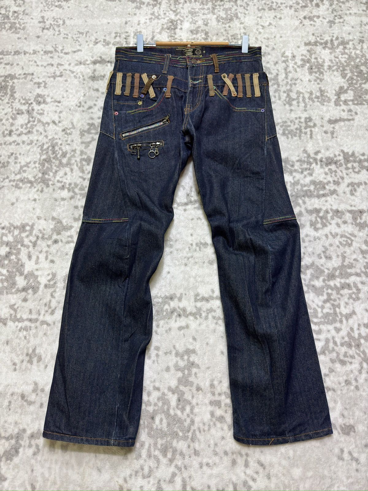 If Six Was Nine Japanese Archive BreathMINt Double Waist Punk Denim Pants Size US 31 - 1 Thumbnail