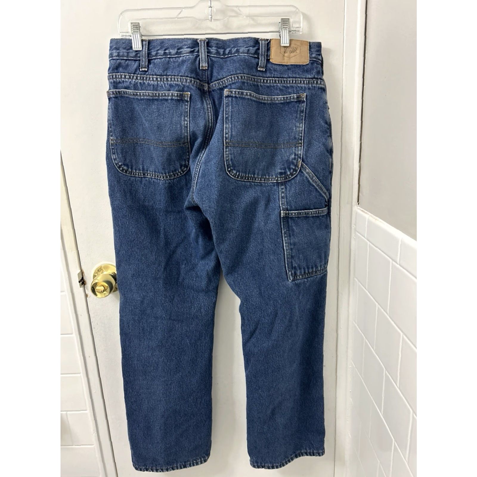 Denime Berkley Jensen Jeans Mens 32x30 Blue Wash Flannel Lined Straight Denim Quality Comfort Winter Fall Size US 32 / EU 48 - 6 Thumbnail