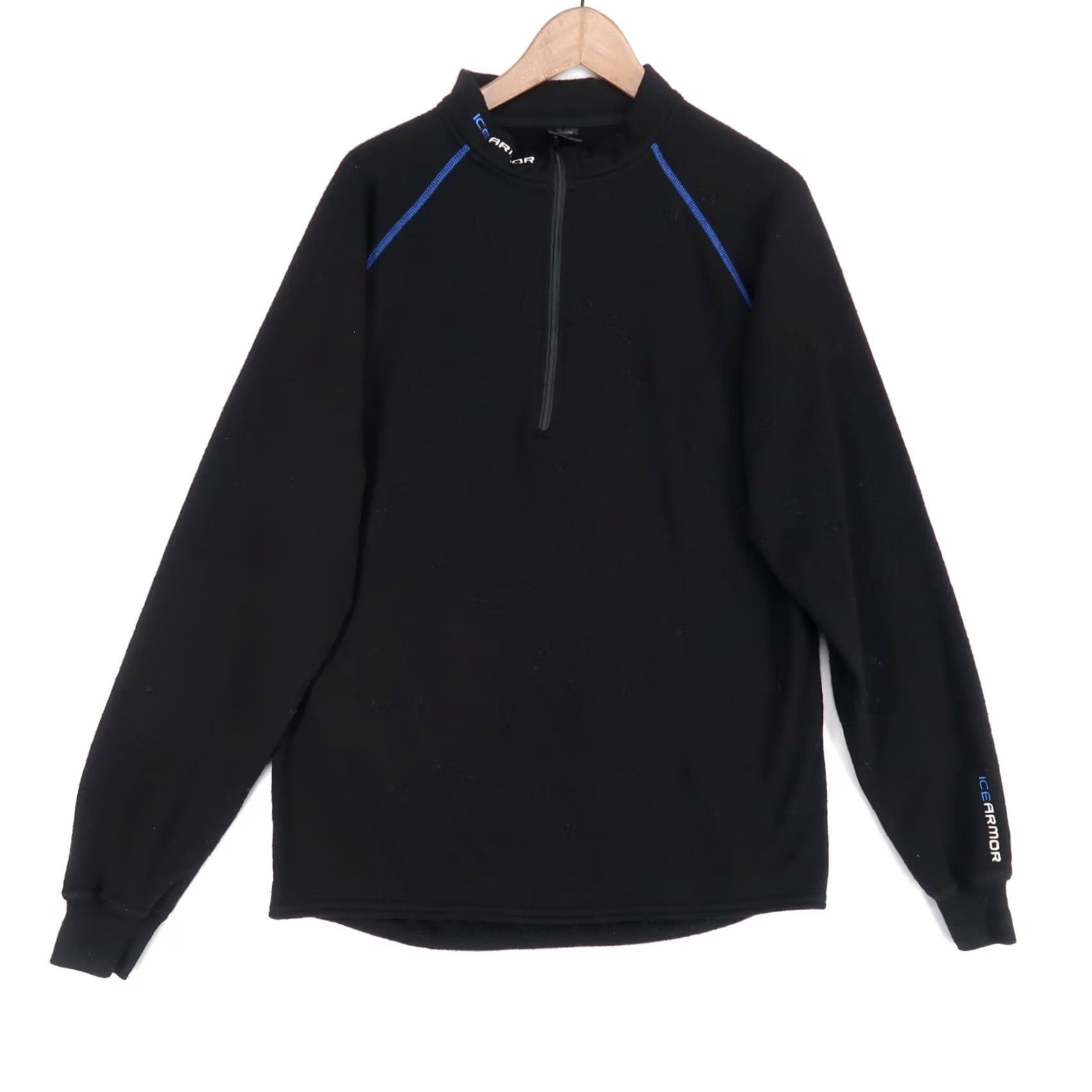 Layer 8 VINTAGE Ice Armour Clam Pullover Mens L Black Merino Wool Quarter Zip Base Layer Top Size US L / EU 52-54 / 3 - 2 Thumbnail