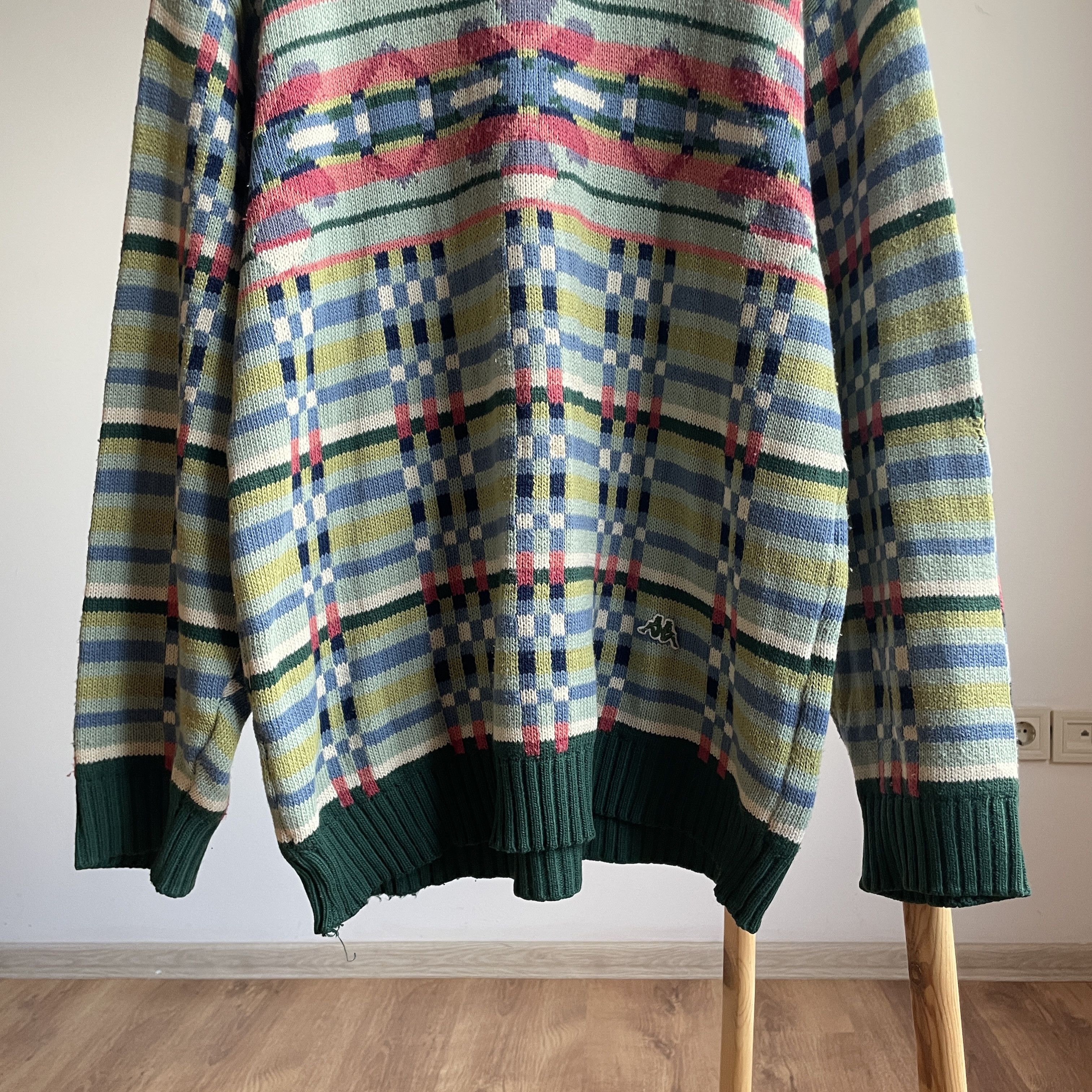 Kappa × Vintage Kappa Vintage 90's Abstract Pattern Wool Blend Sweater Size US M / EU 48-50 / 2 - 4 Thumbnail