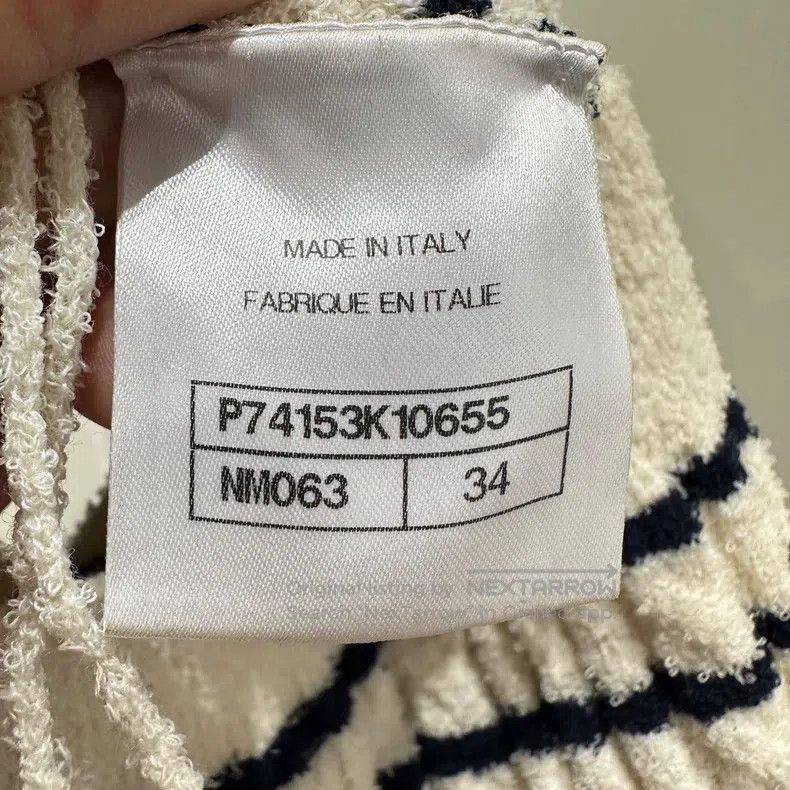Chanel Chanel 23C striped Logo backless short-sleeved dress Size XXS / US 00 / IT 34 - 4 Thumbnail