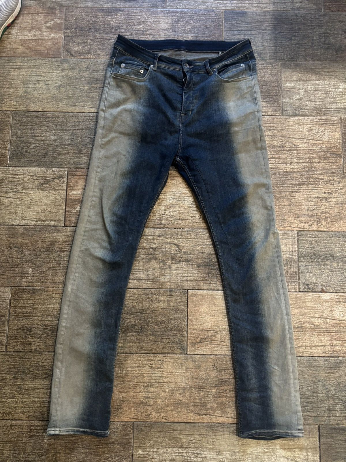 Rick Owens Drkshdw Fade Wash Detroit Cut Denim Size US 33 - 1 Thumbnail