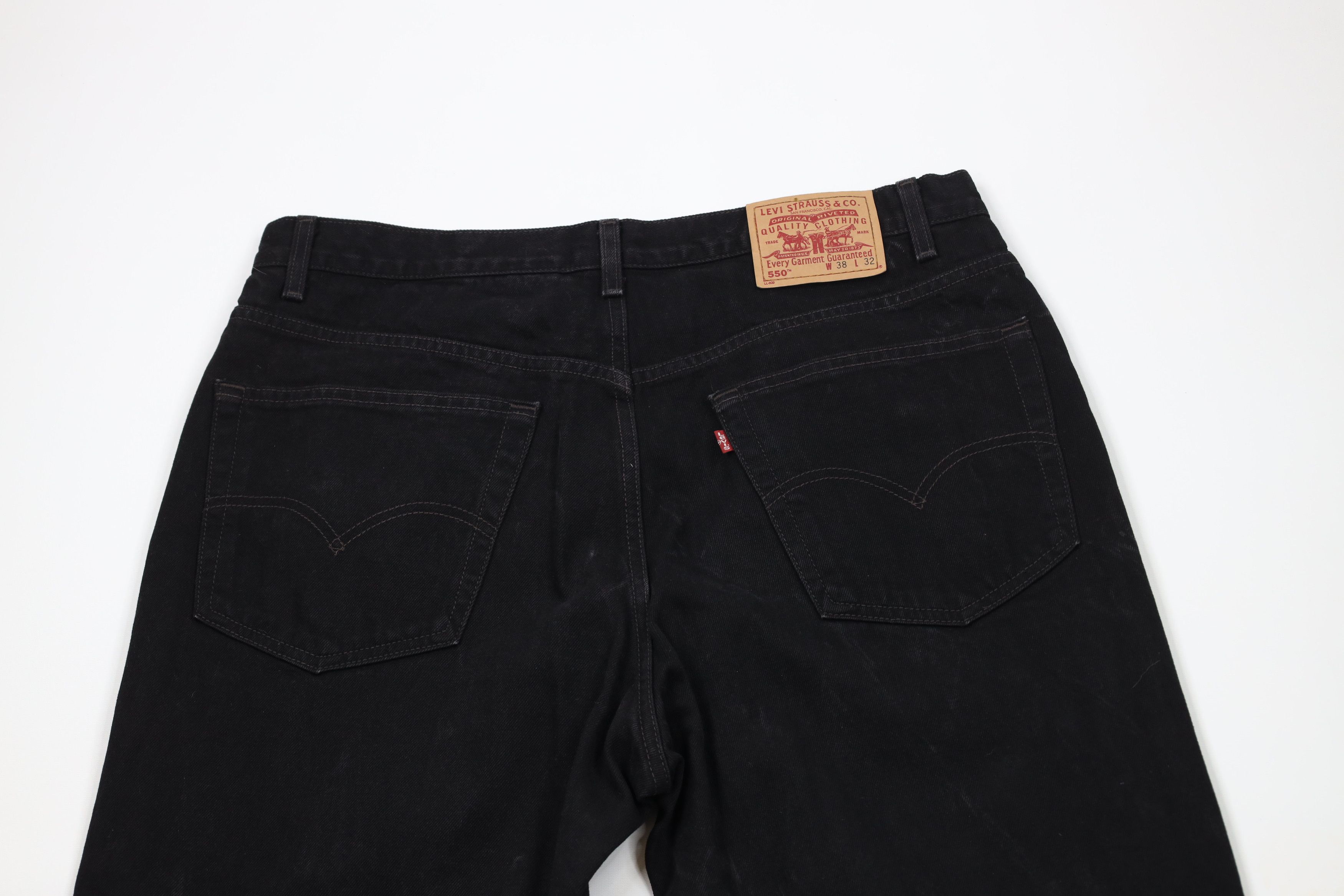 Levi's × Vintage Vintage 90 Levis 550 Relaxed Fit Tapered Leg Jeans Black Size US 36 / EU 52 - 12 Thumbnail