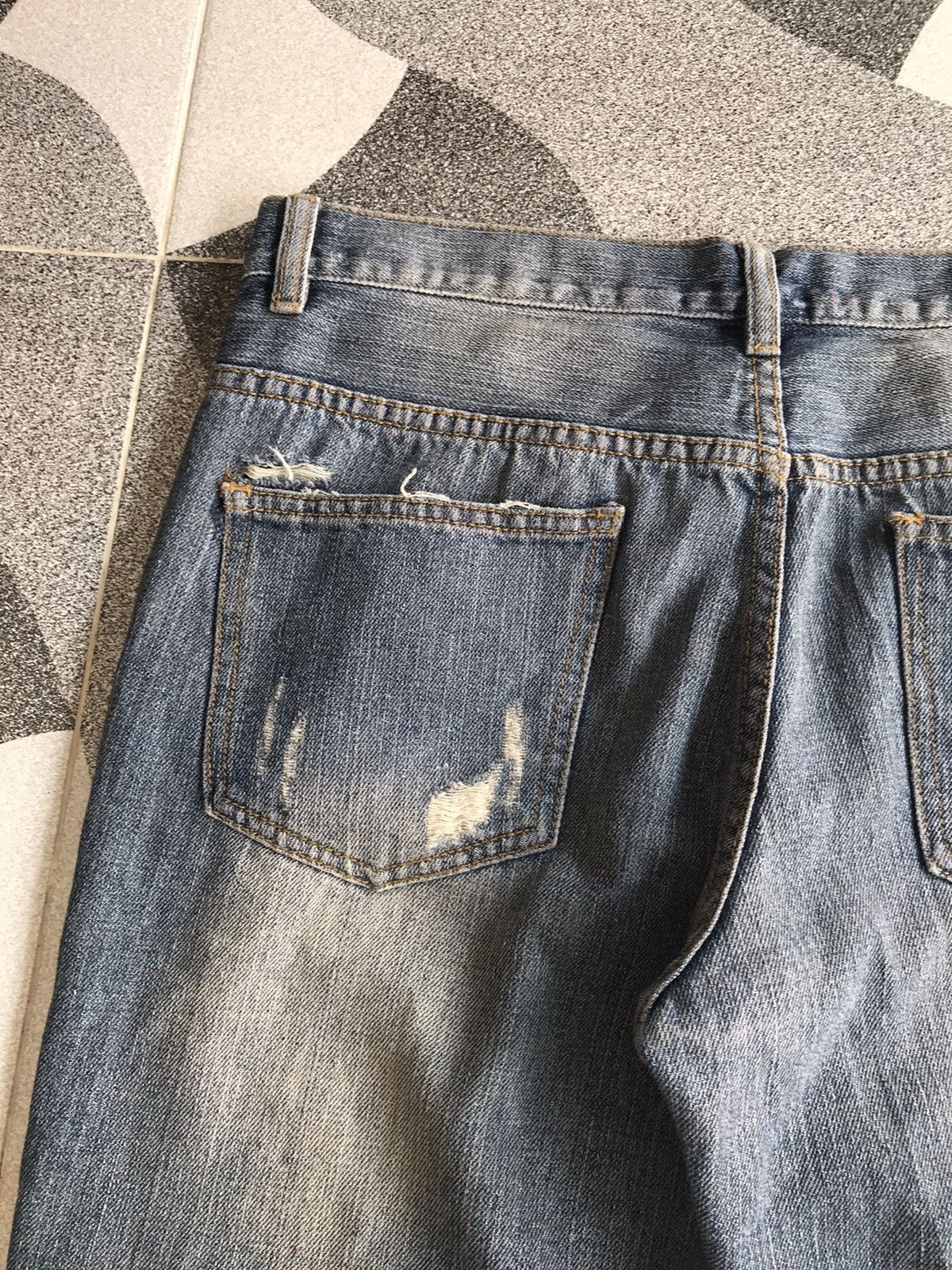 If Six Was Nine × Japanese Brand × Le Grande Bleu (L.G.B.) Jackrose Distressed Flare Denim Size US 33 - 4 Thumbnail