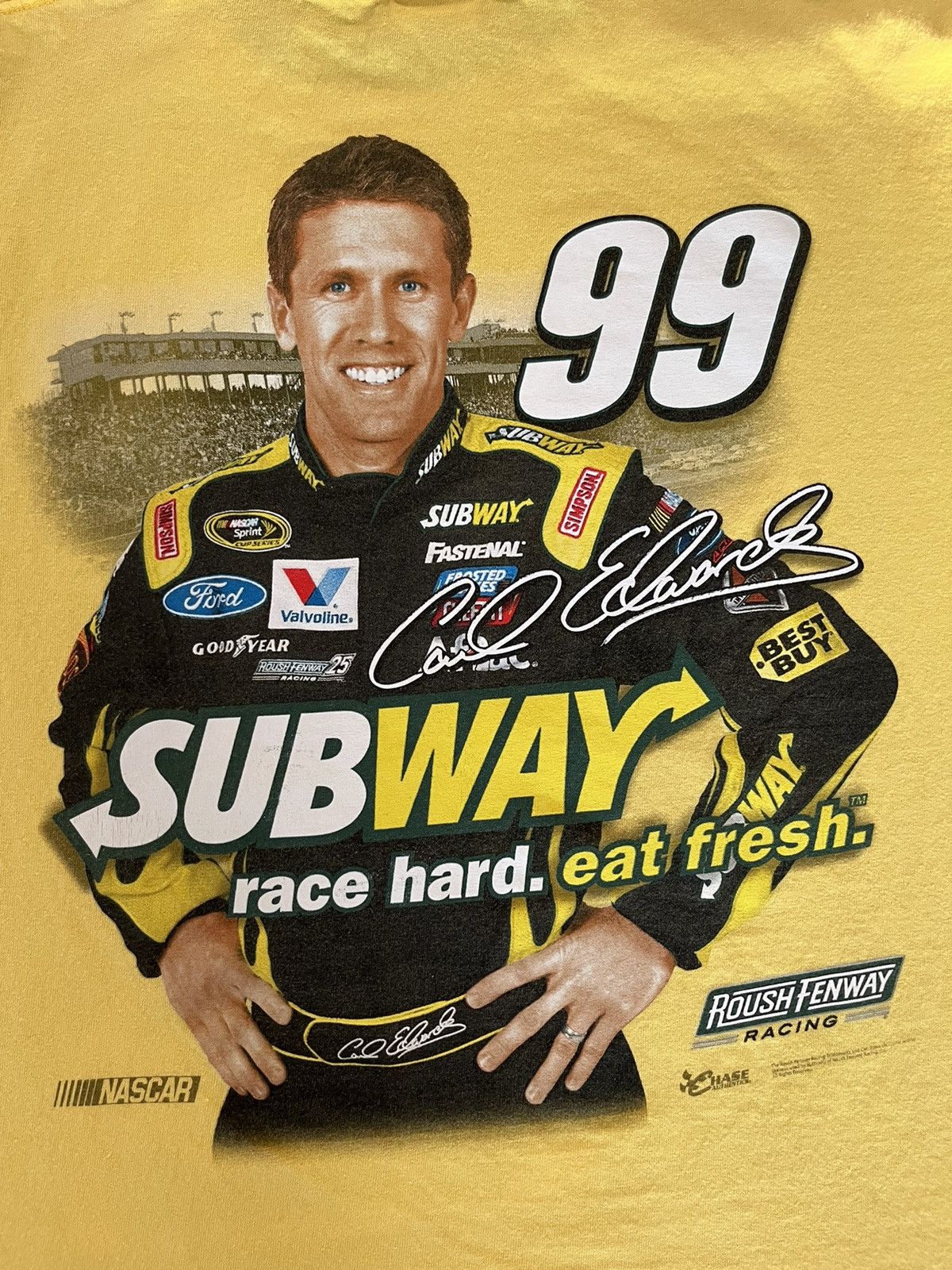 Chase Authentics × Vintage Vintage 00’s Carl Edwards #99 Nascar Racing T-Shirt Size US XL / EU 56 / 4 - 9 Thumbnail