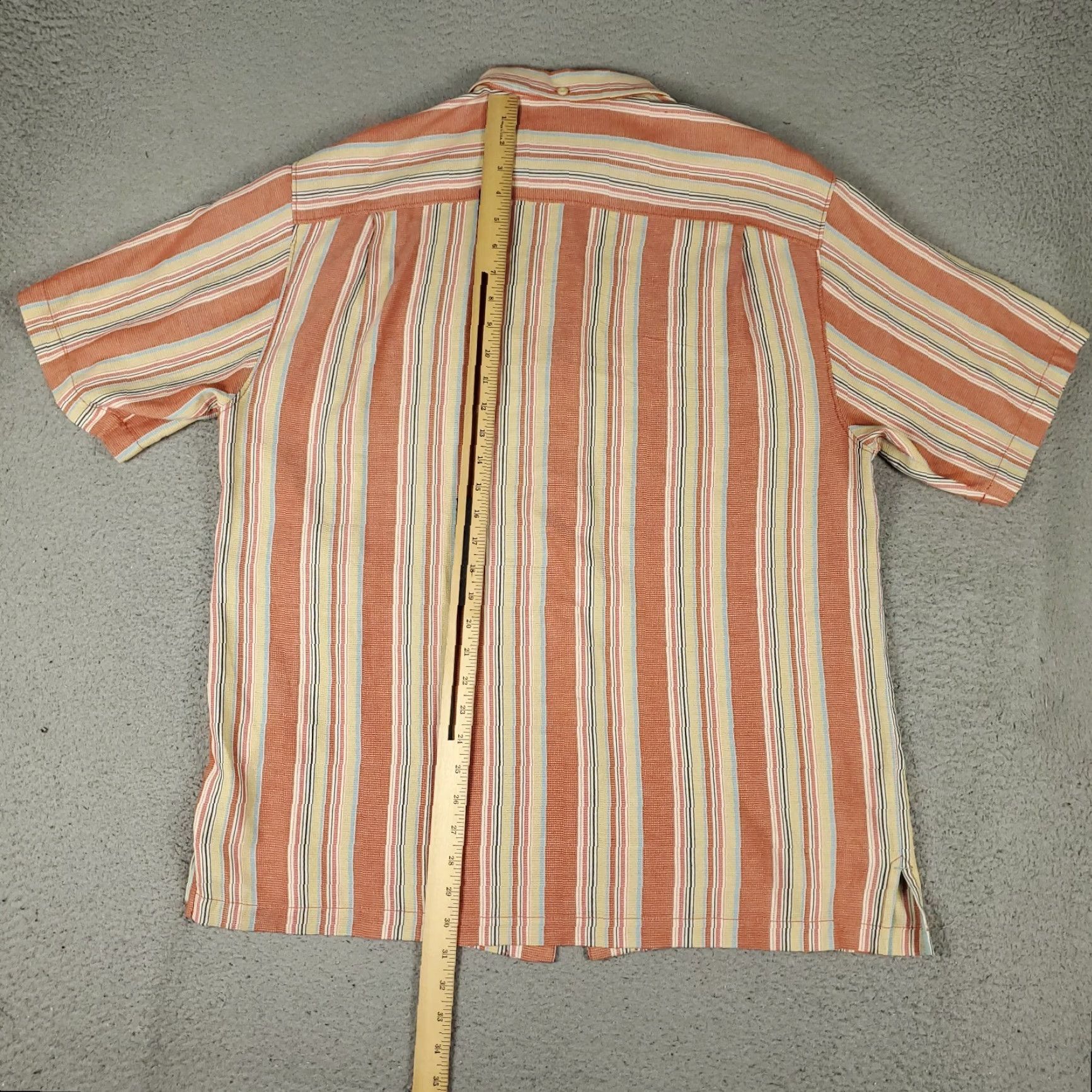 Tommy Bahama VINTAGE Tommy Bahama Shirt Mens Large Orange Striped Silk Hawaiian Button Up Size US L / EU 52-54 / 3 - 3 Thumbnail