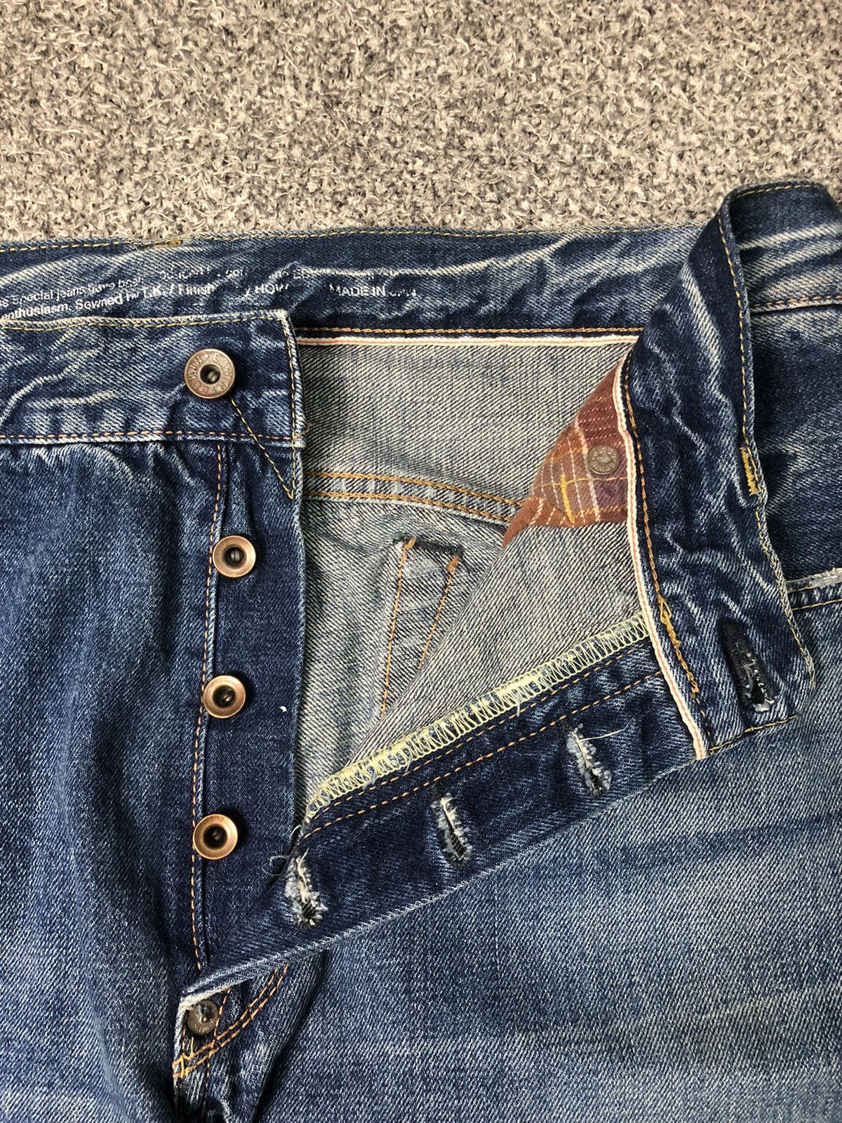 Edwin × Japanese Brand × Vintage 💥RARE💥Vintage Faded EDWIN 505 Half Salvedge Jeans Size US 37 - 8 Thumbnail