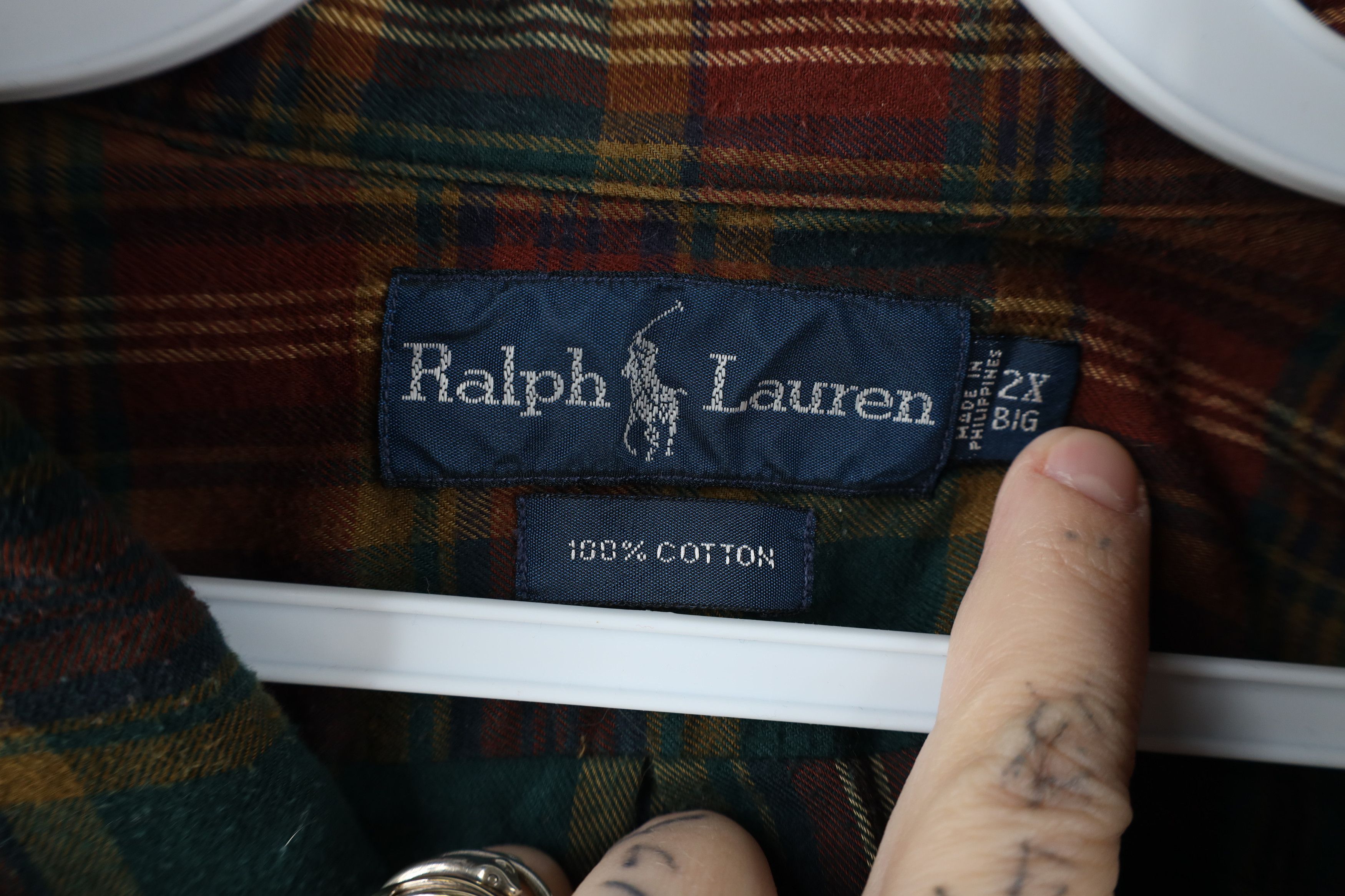 Ralph Lauren × Vintage Vintage 90s Ralph Lauren Flannel Collared Button Down Shirt Size US XXL / EU 58 / 5 - 8 Thumbnail