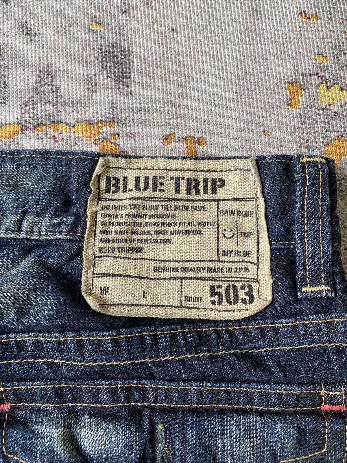 Japanese Brand Edwin 503 Blue Trip Claws Mark Distressed Flare Denim Size US 32 / EU 48 - 19 Thumbnail