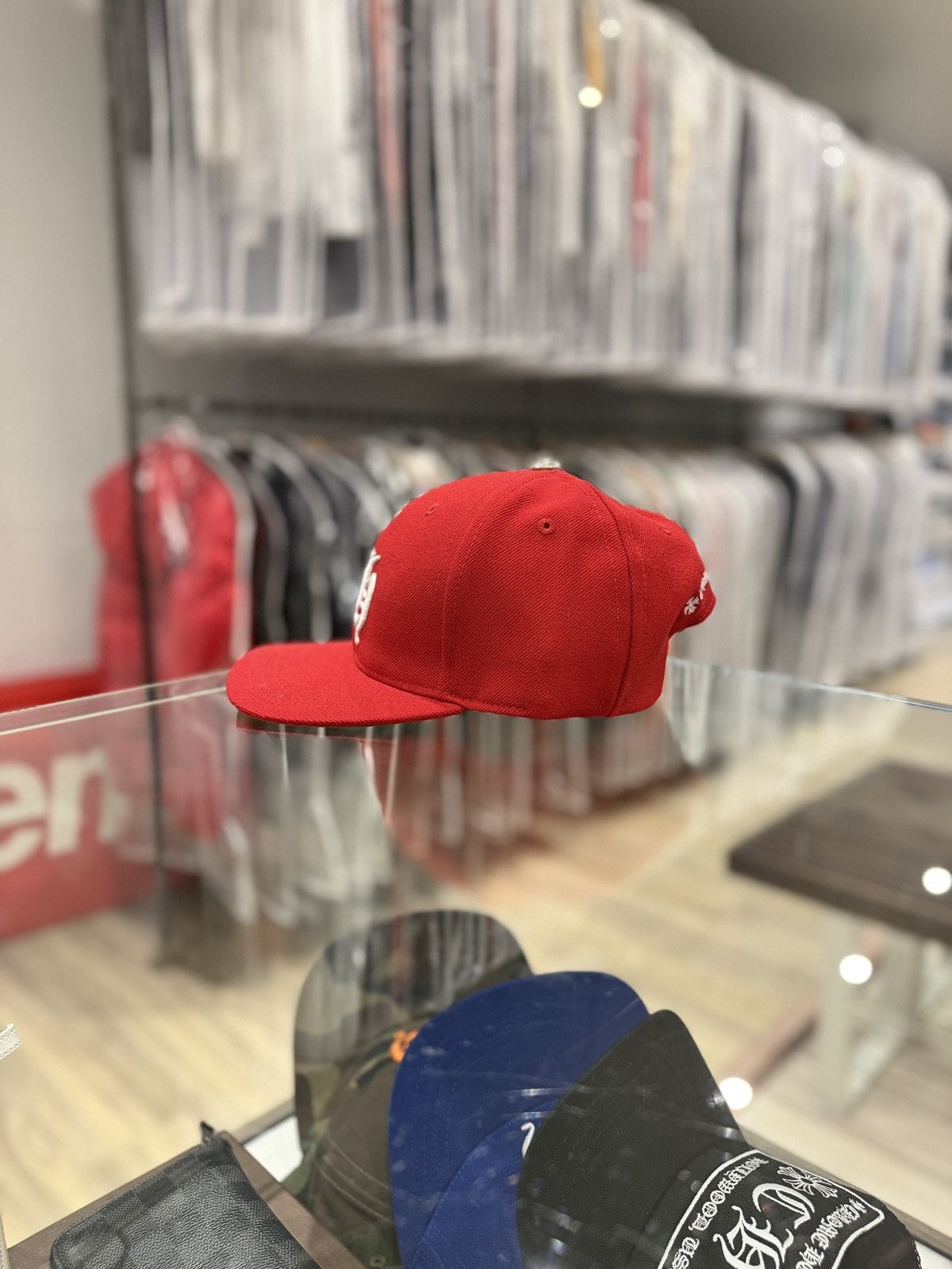 Chrome Hearts Chrome Hearts Essentials LA Exclusive Baseball Wool Cap Red Size ONE SIZE - 3 Thumbnail