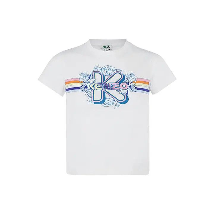 Kenzo Kenzo Women's Short Sleeve Letter Stripe T-Shirt 0079 Size S / US 4 / IT 40 - 1 Thumbnail