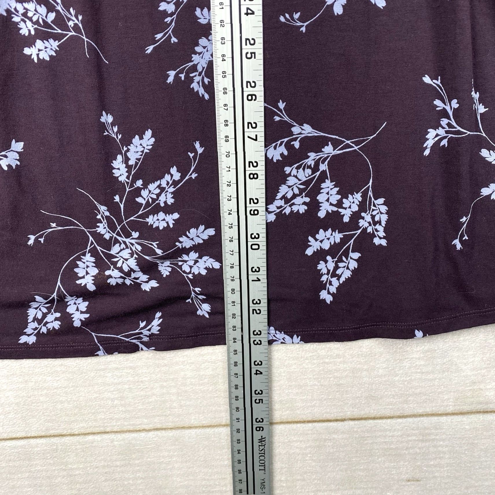 J. Jill VINTAGE J. Jill Wearever Collection Top Womens XL Purple Floral 3/4 Sleeve Tunic Boho Size XL / US 12-14 / IT 48-50 - 3 Thumbnail