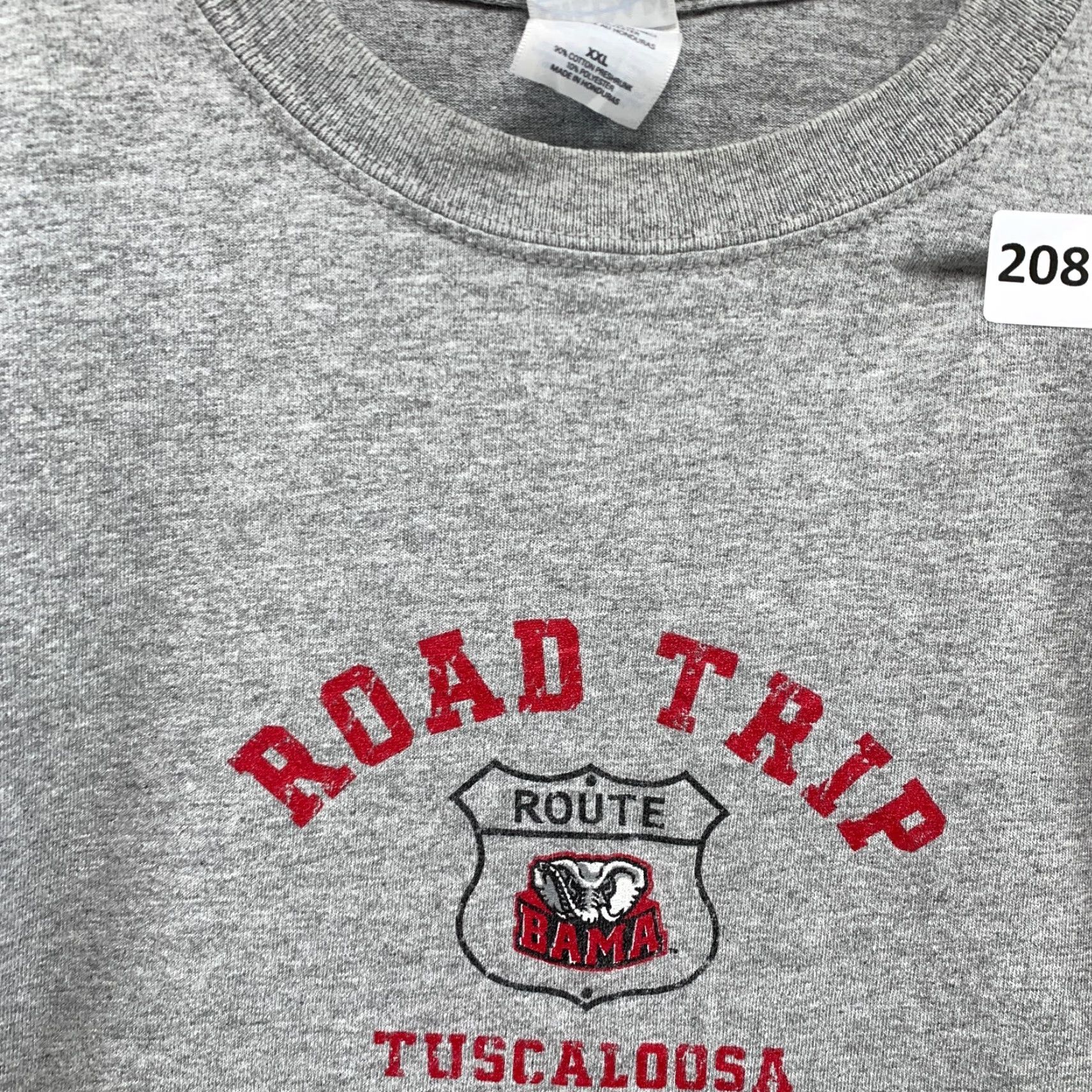Gildan Vintage Gildan T-Shirt Men 2XL Short Sleeve Gray University Sports Road Trip Tuscaloosa BAMA Size US XXL / EU 58 / 5 - 7 Thumbnail