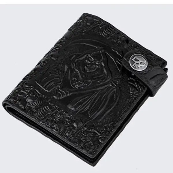 Japanese Brand Retro Biker Purse Devil Skull Death Rock Wallet Size ONE SIZE - 1 Thumbnail