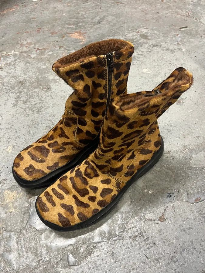 Prada FW1999 Prada Leopard Pony Hair Leather Vibram Boots Size US 6 / IT 36 - 4 Thumbnail