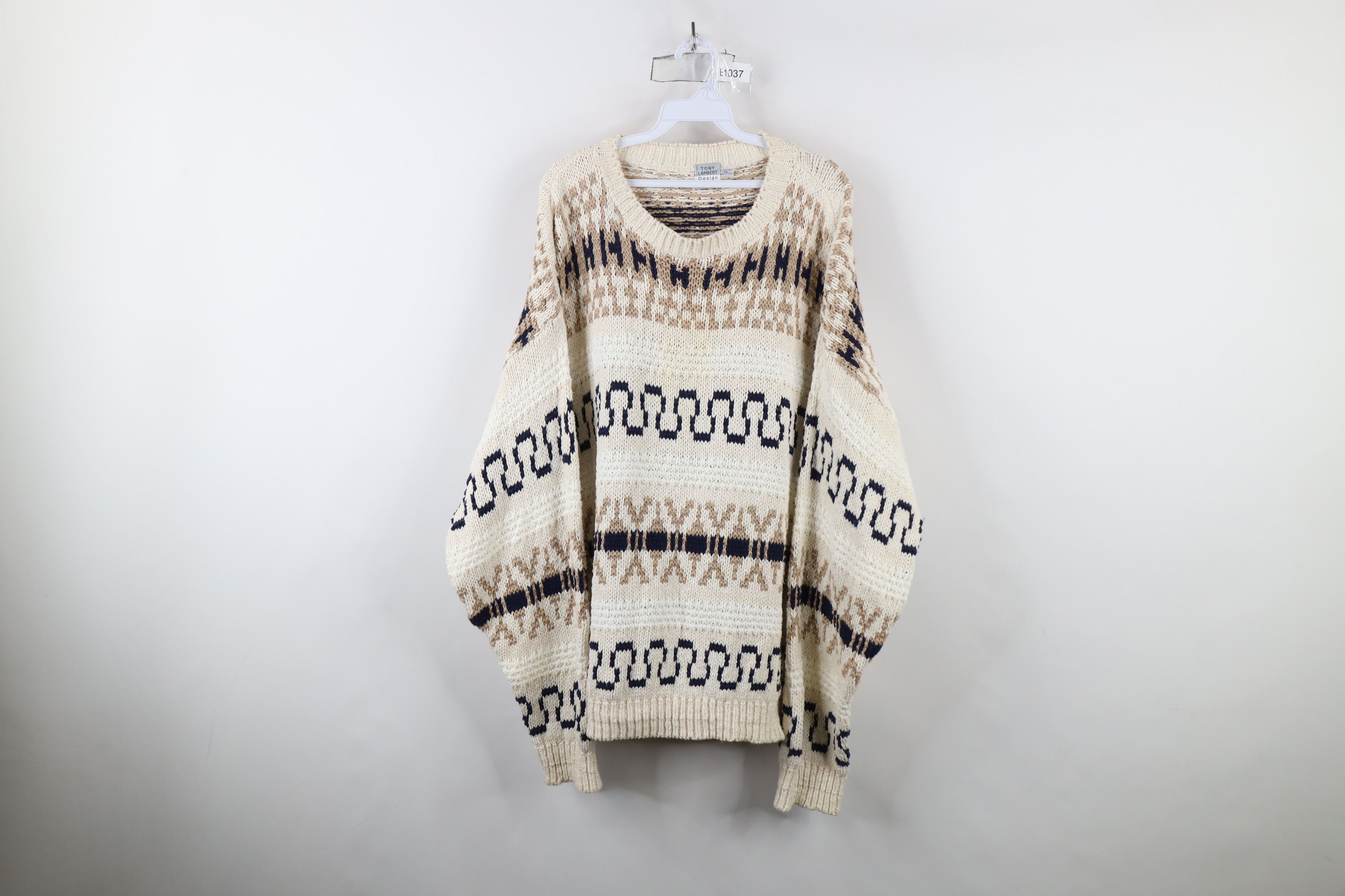 Vintage Vintage 90s Streetwear Cotton Fair Isle Knit Sweater USA Size US XL / EU 56 / 4 - 1 Thumbnail