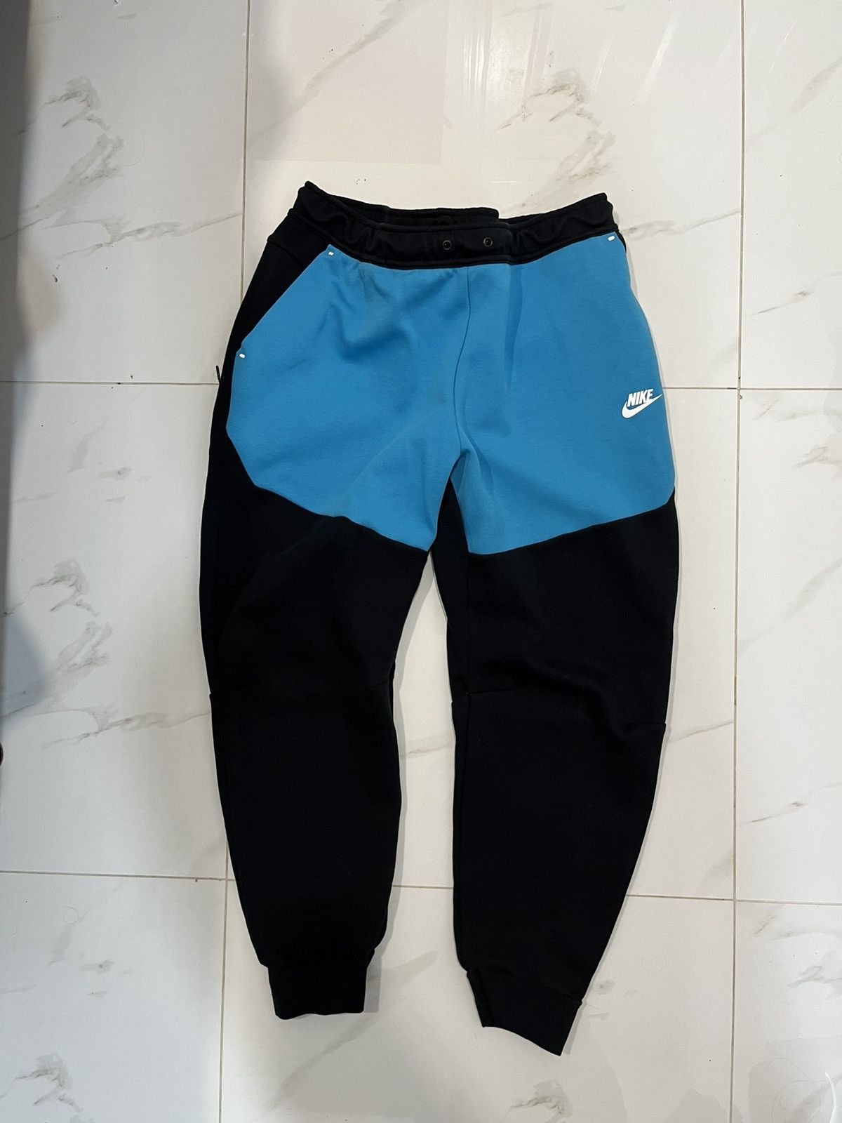 Nike Sportswear Nike Tech Fleece Pants Joggers Blue Black Slim Fit Mens 2XL Grailed