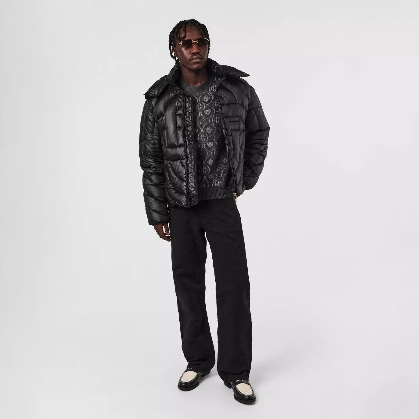 Casablanca o1g2r1mq0426 Quilted Medium Puffer Jacket in Black Size US M / EU 48-50 / 2 - 6 Thumbnail