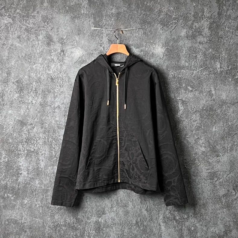 Versace VERSACE Dark Pattern Hooded Sweatshirt Jacket Size US S / EU 44-46 / 1 - 1 Thumbnail