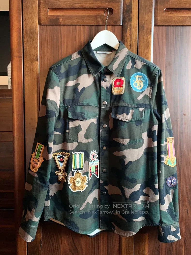 Valentino Valentino Camouflage embroidered studded beaded shirt jack Size US S / EU 44-46 / 1 - 1 Thumbnail