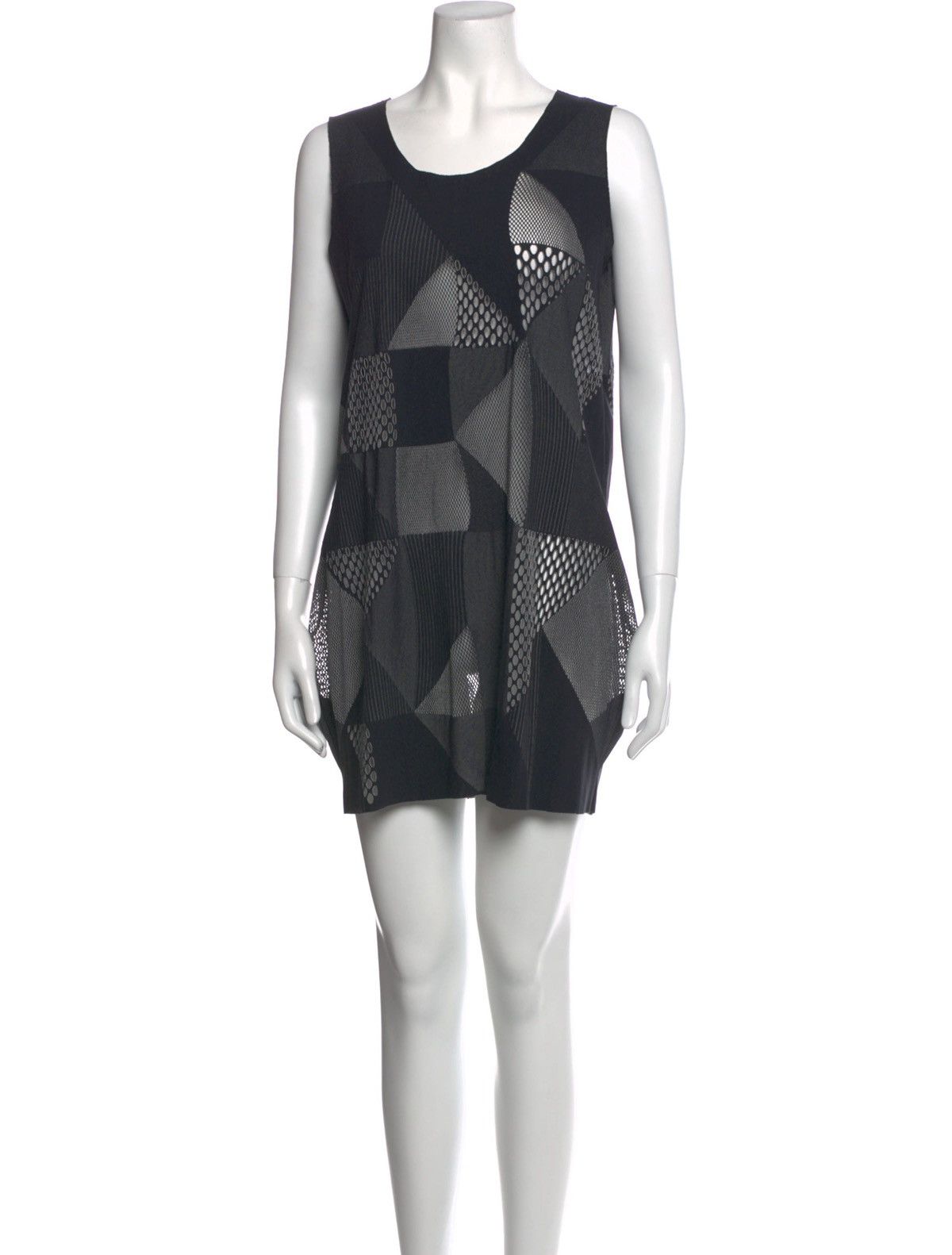 image of Homme Plisse Issey Miyake x Issey Miyake Pleats Please Issey Miyake Printed Mini Dress in Grey, Wom