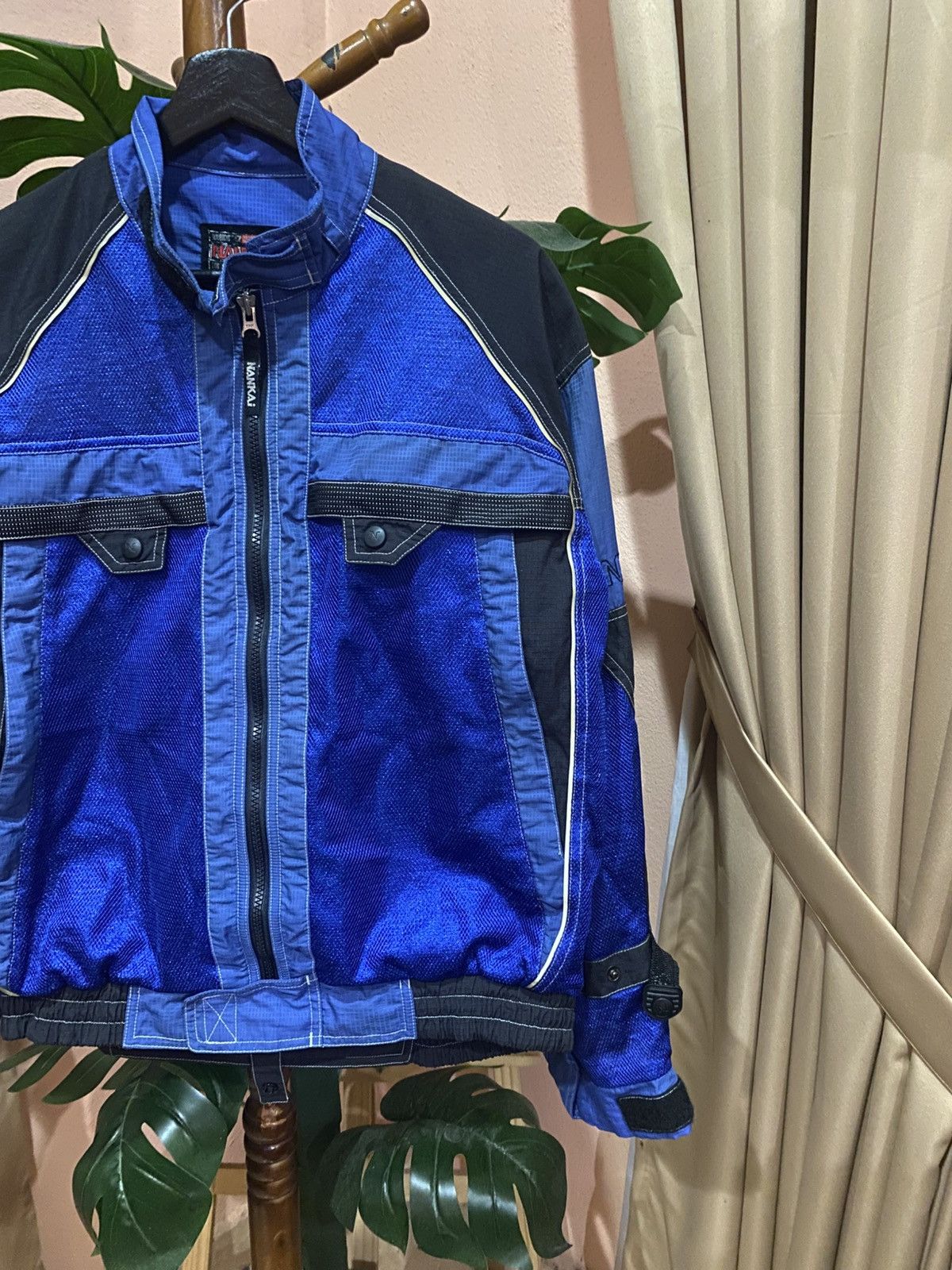 Japanese Brand Nankai Vintage Mesh Motorcycle Jacket - Blue & Black Size US L / EU 52-54 / 3 - 4 Thumbnail