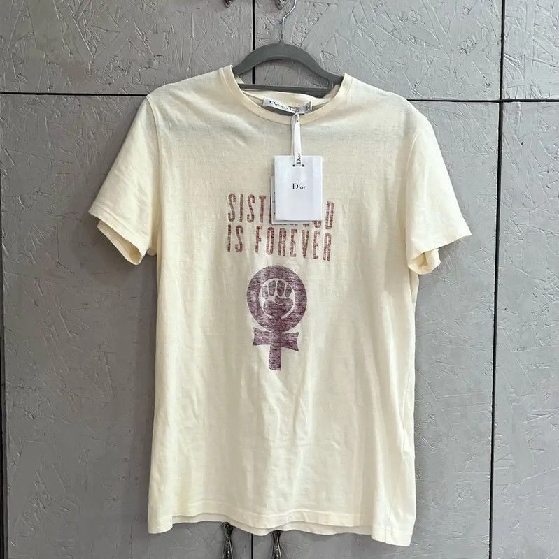 Dior Dior Yellow Cotton Graphic Women's T-Shirt 0089 Size M / US 6-8 / IT 42-44 - 1 Thumbnail