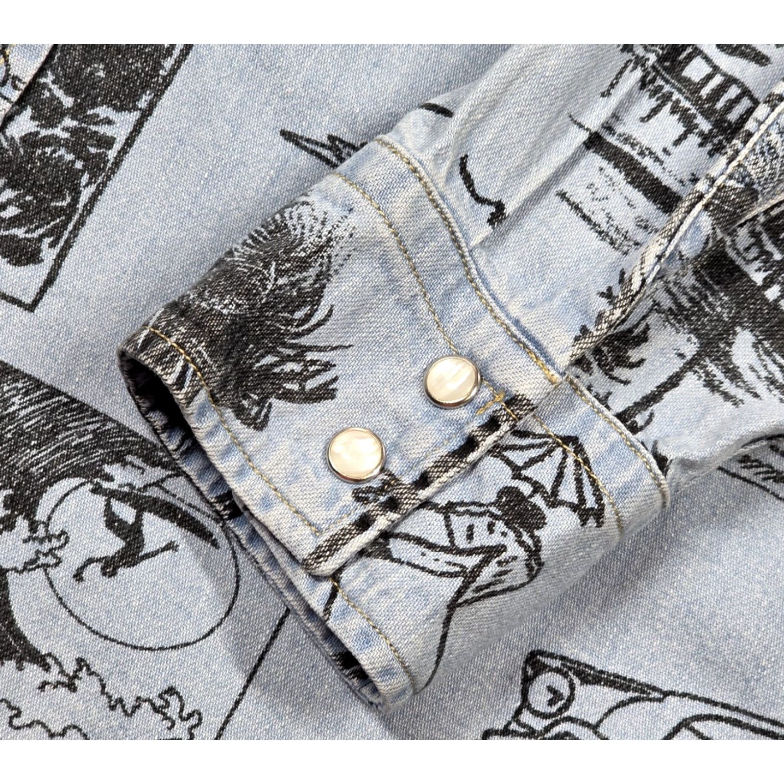 Levi's VINTAGE Levi’s Denim Western Pearl Snap Long Sleeve Blue Mens S All Over Graphic Print Size US S / EU 44-46 / 1 - 6 Thumbnail