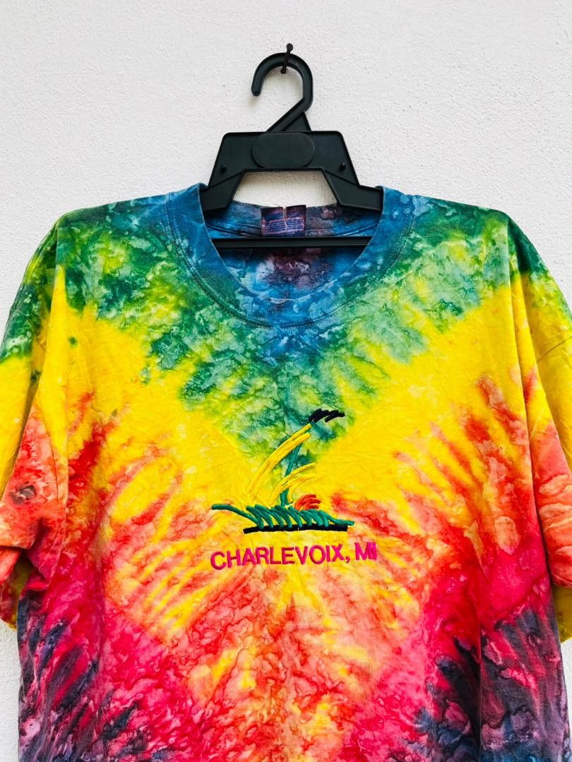 Japanese Brand × Vintage Vintage charlevoix, MI Tie Die Streetwear Fashion Style Size US XL / EU 56 / 4 - 3 Thumbnail