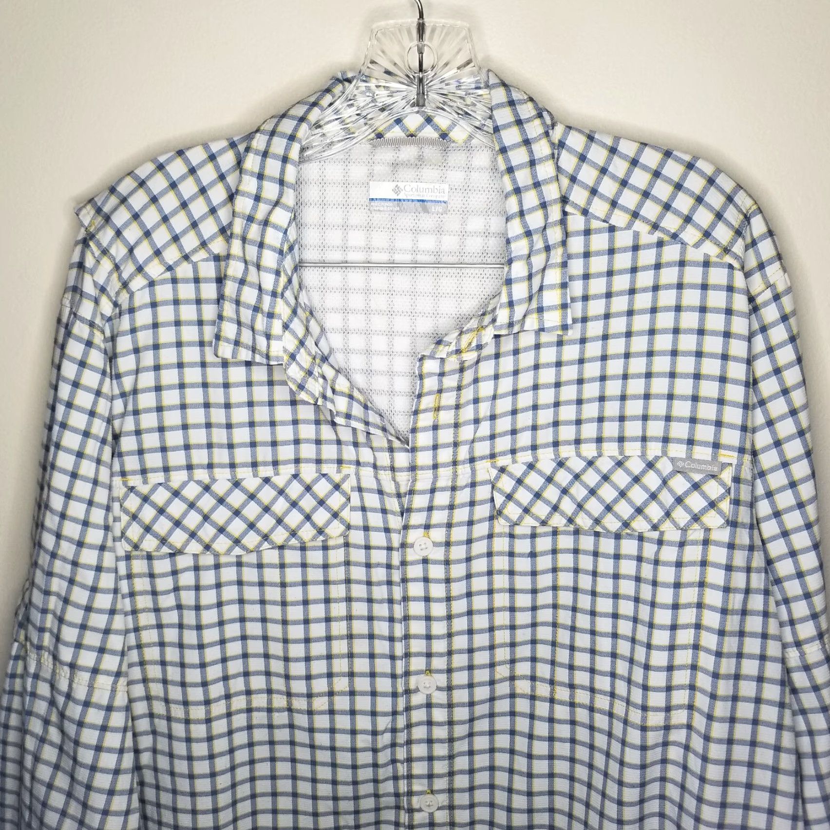Vintage COLUMBIA Men's Long Sleeve Button-Up Shirt White Blue Plaid Size L Size US L / EU 52-54 / 3 - 2 Thumbnail