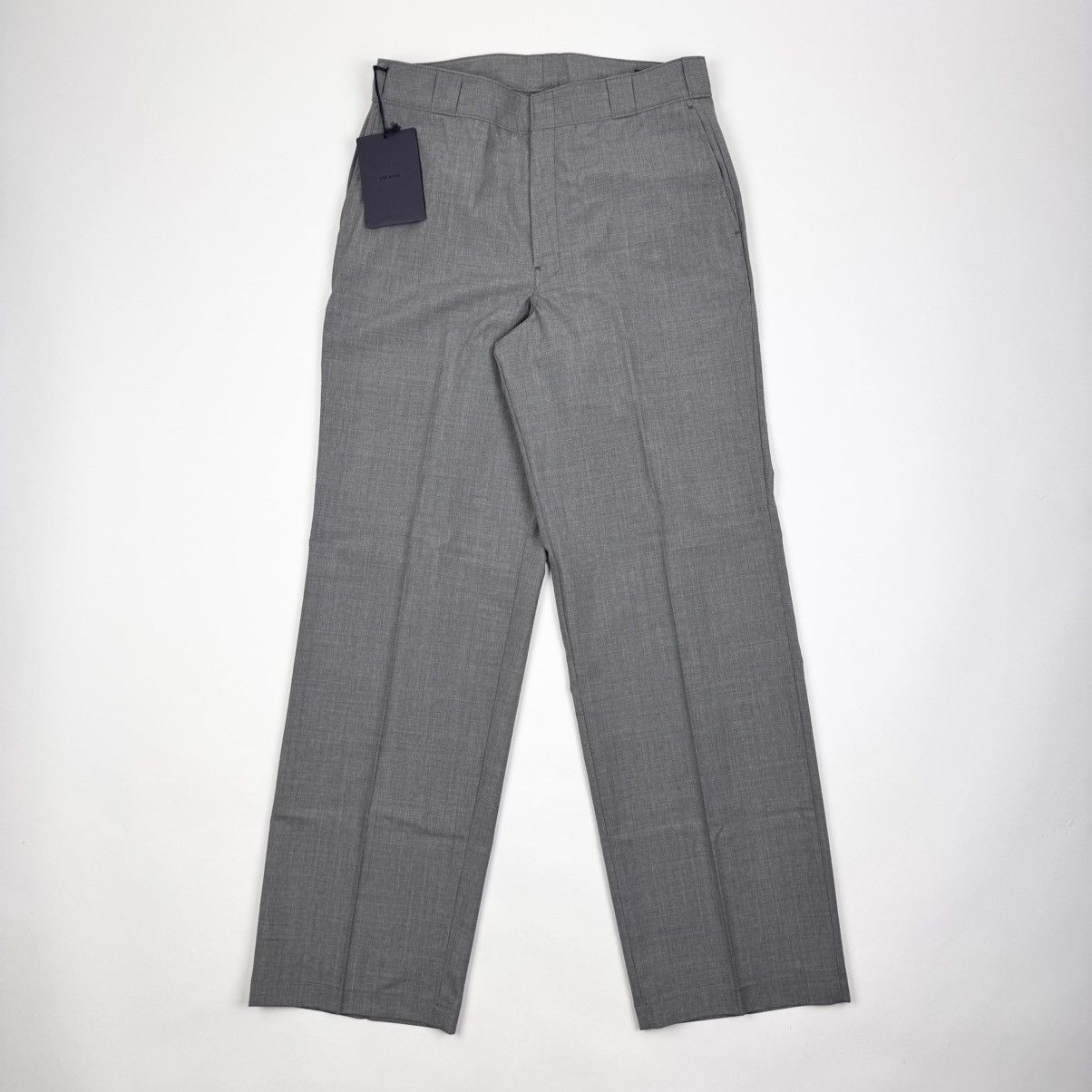 Prada Prada SS2024 Main-Line Light Gray Wide Fine Wool Pants Size US 34 / EU 50 - 1 Thumbnail