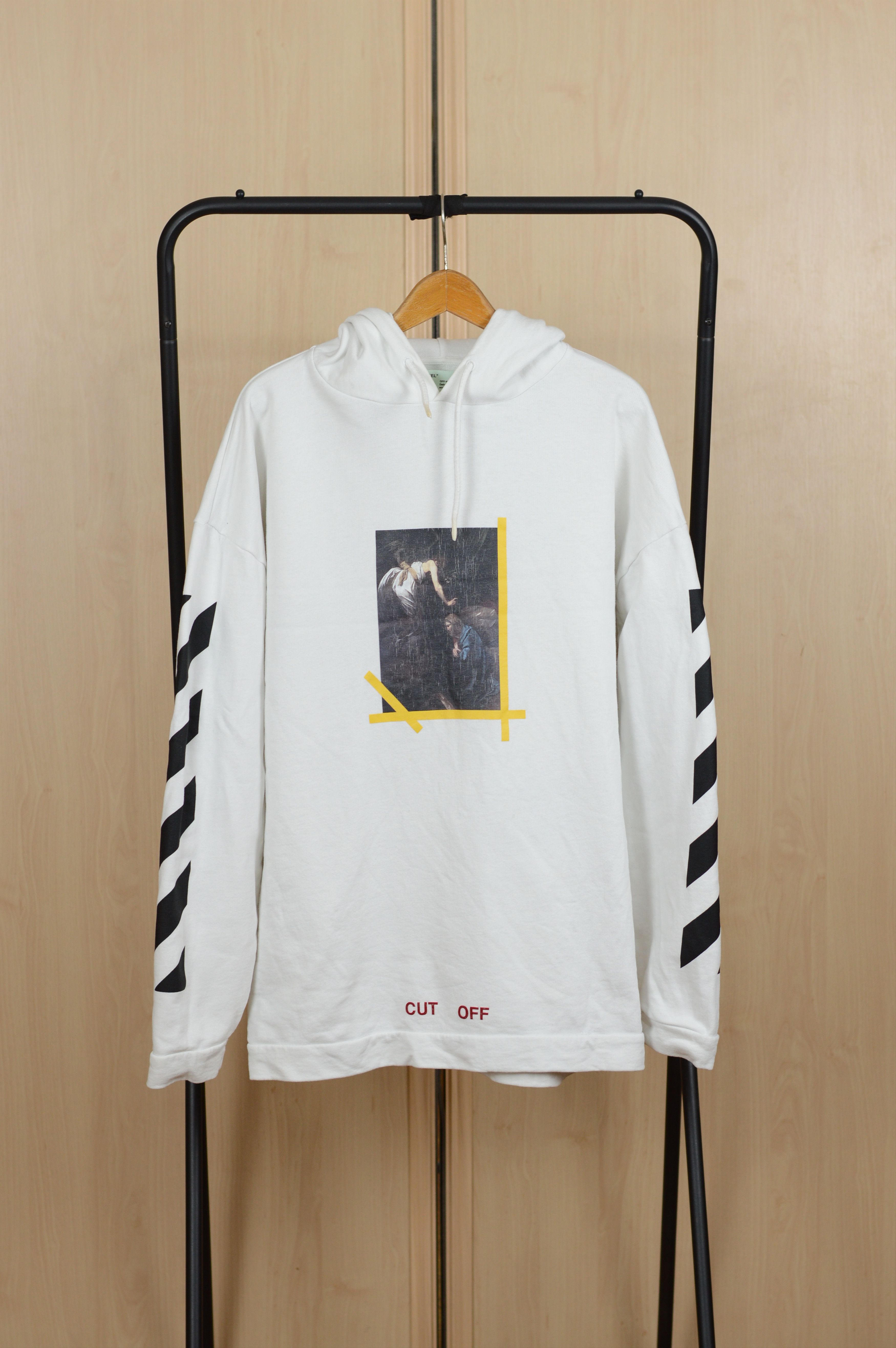Off-White Off White "Cut Off" Caravaggio Print Hoodie White Size US S / EU 44-46 / 1 - 1 Thumbnail