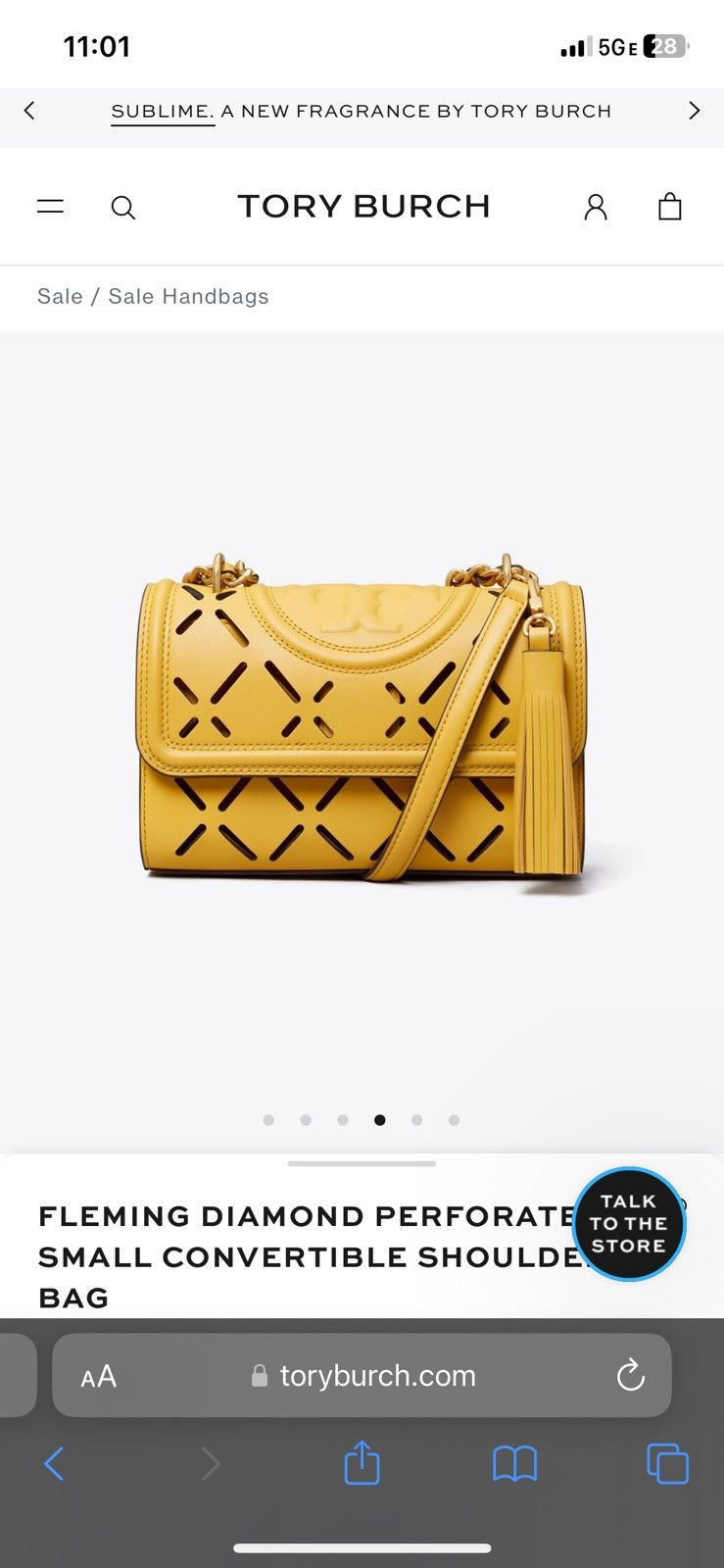 Tory Burch FLEMING DIAMOND PERFORATED SMALL CONVERTIBLE SHOULDER BAG Size ONE SIZE - 4 Thumbnail