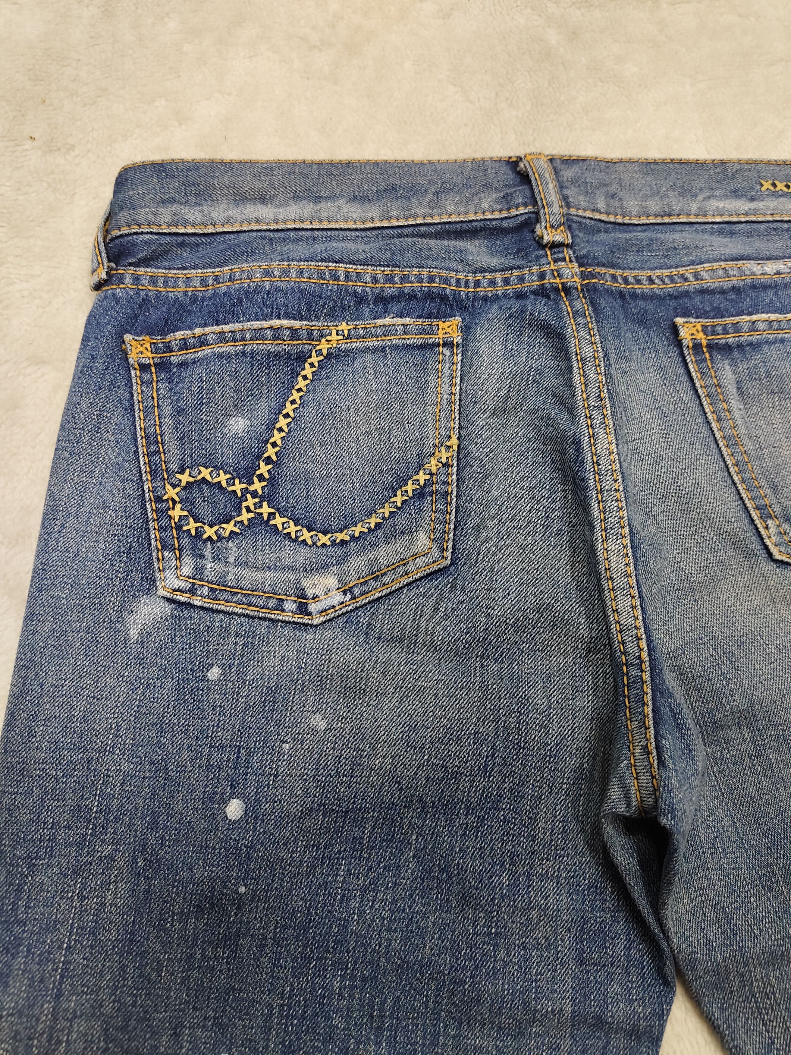 Japanese Brand 🇯🇵 Lilid 05 Japan Stitch Distressed Jeans Size 29" - 6 Thumbnail