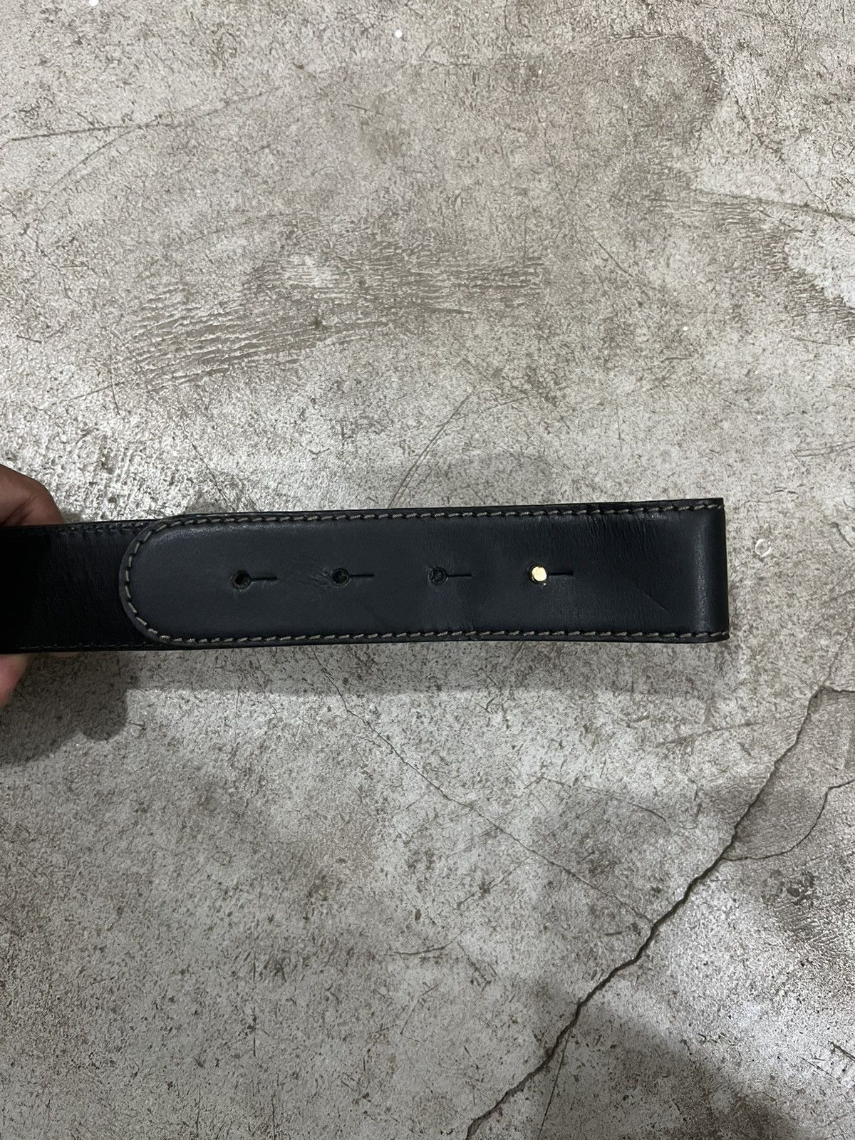 Designer × Loro Piana Loro Piana Brown Leather Stitched Belt Size ONE SIZE - 5 Thumbnail