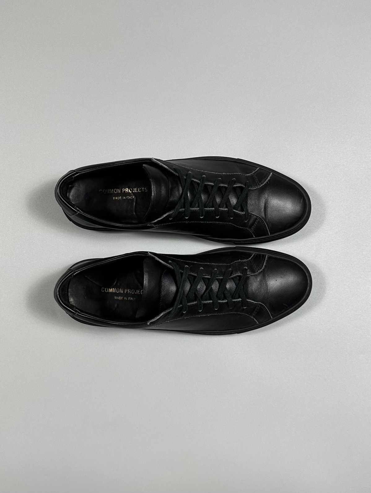 Common Projects Common Projects Achilles Low Black Leather Sneakers Size US 13 / EU 46 - 4 Thumbnail