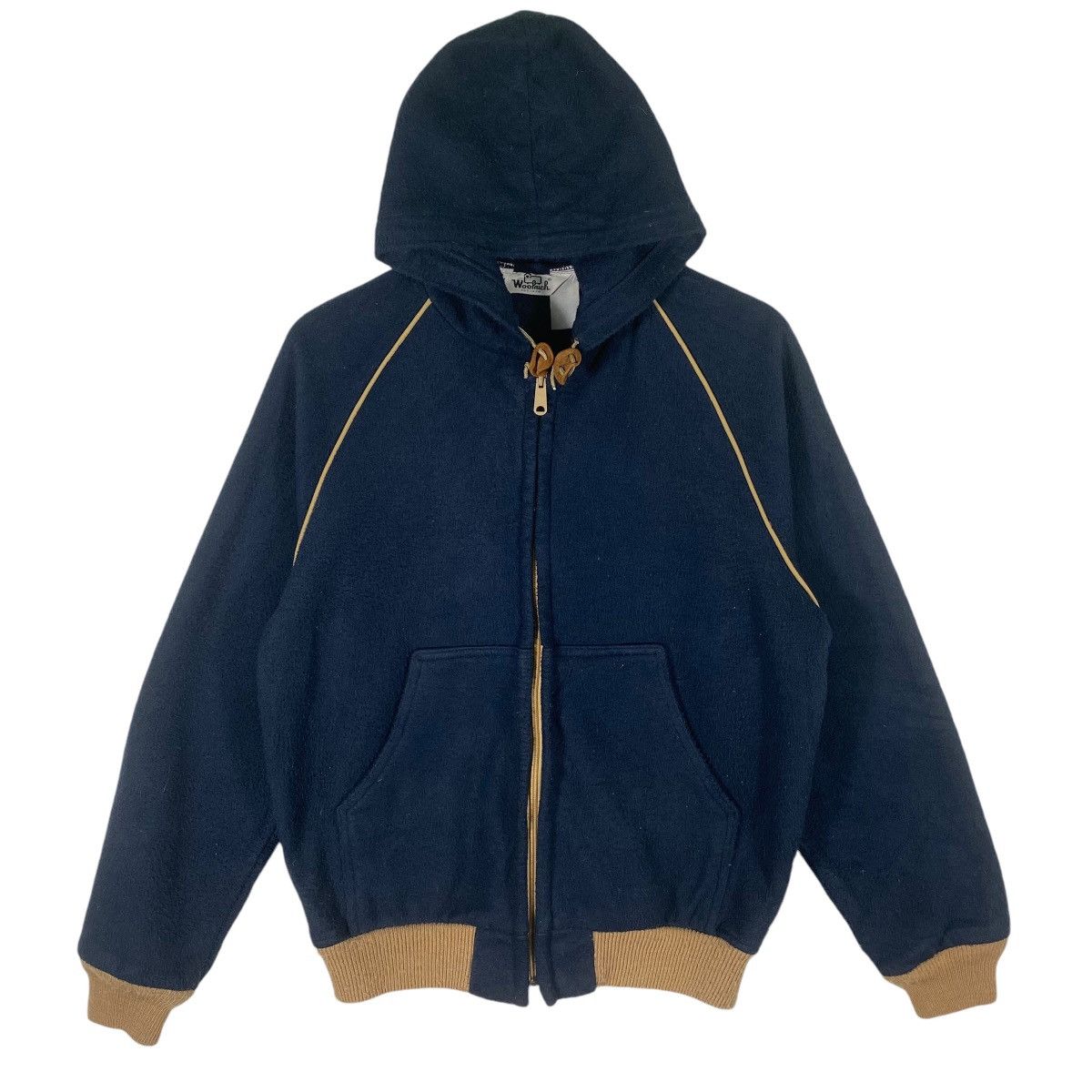 Vintage 70s Woolrich Fleece Hoodie Zipper M Size