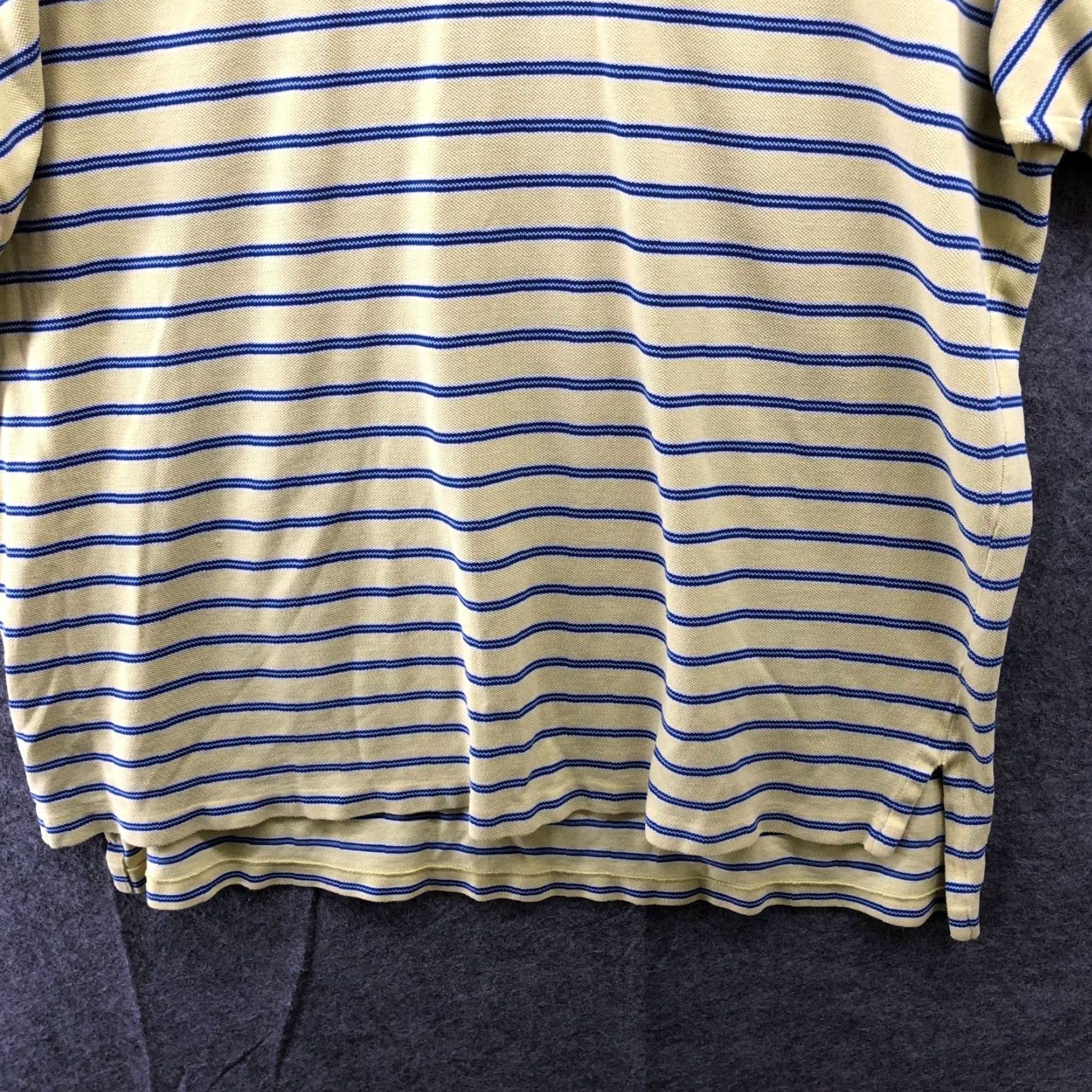 Polo Ralph Lauren Polo Ralph Lauren Polo Shirt Mens XL Short Sleeve Yellow Blue Stripe Pony Logo Shirt Size US XL / EU 56 / 4 - 4 Thumbnail