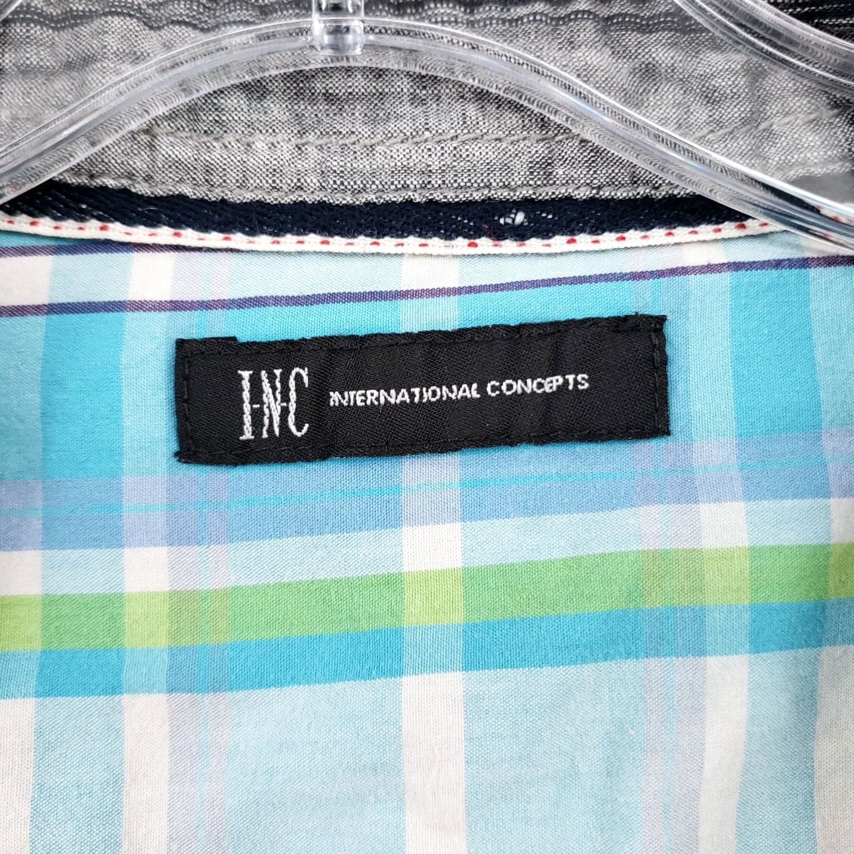 Vintage INC International Concepts Shirt Mens XL Gray Button Striped Short Sleeves Size US XL / EU 56 / 4 - 3 Thumbnail
