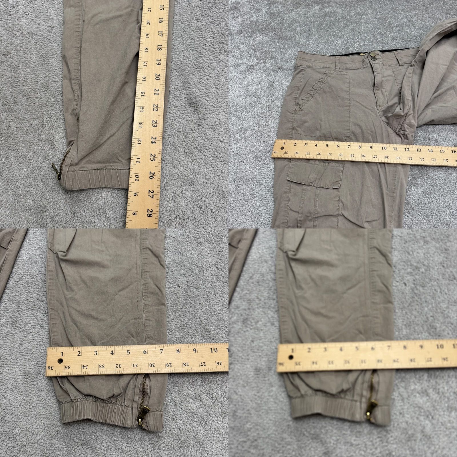 Vintage Democracy Cargo Pants Womens 16 Brown Ankle Zip Casual Jogger Size 38" / US 16 / IT 52 - 10 Thumbnail